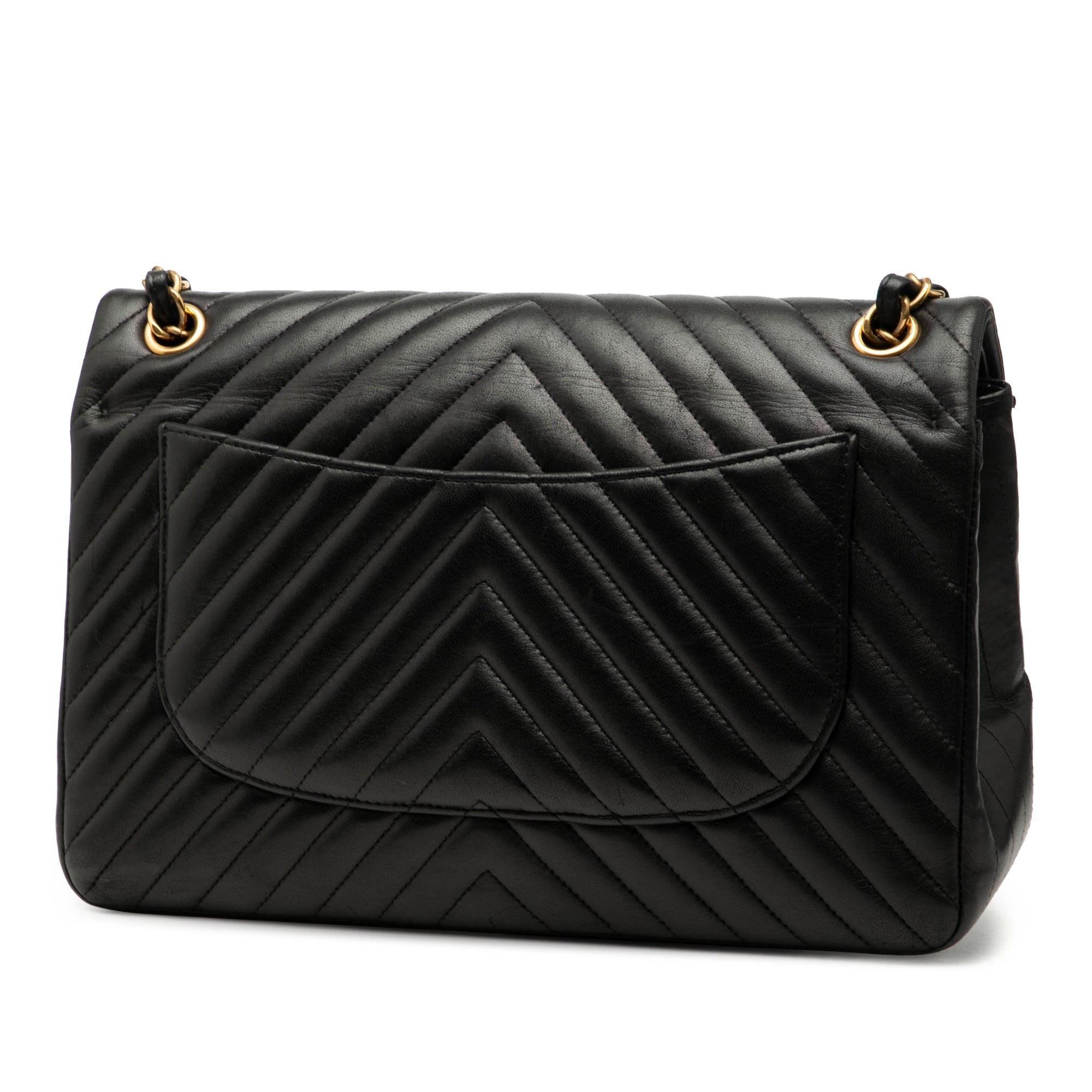 Classic Double Flap Bag Chevron Lambskin Jumbo