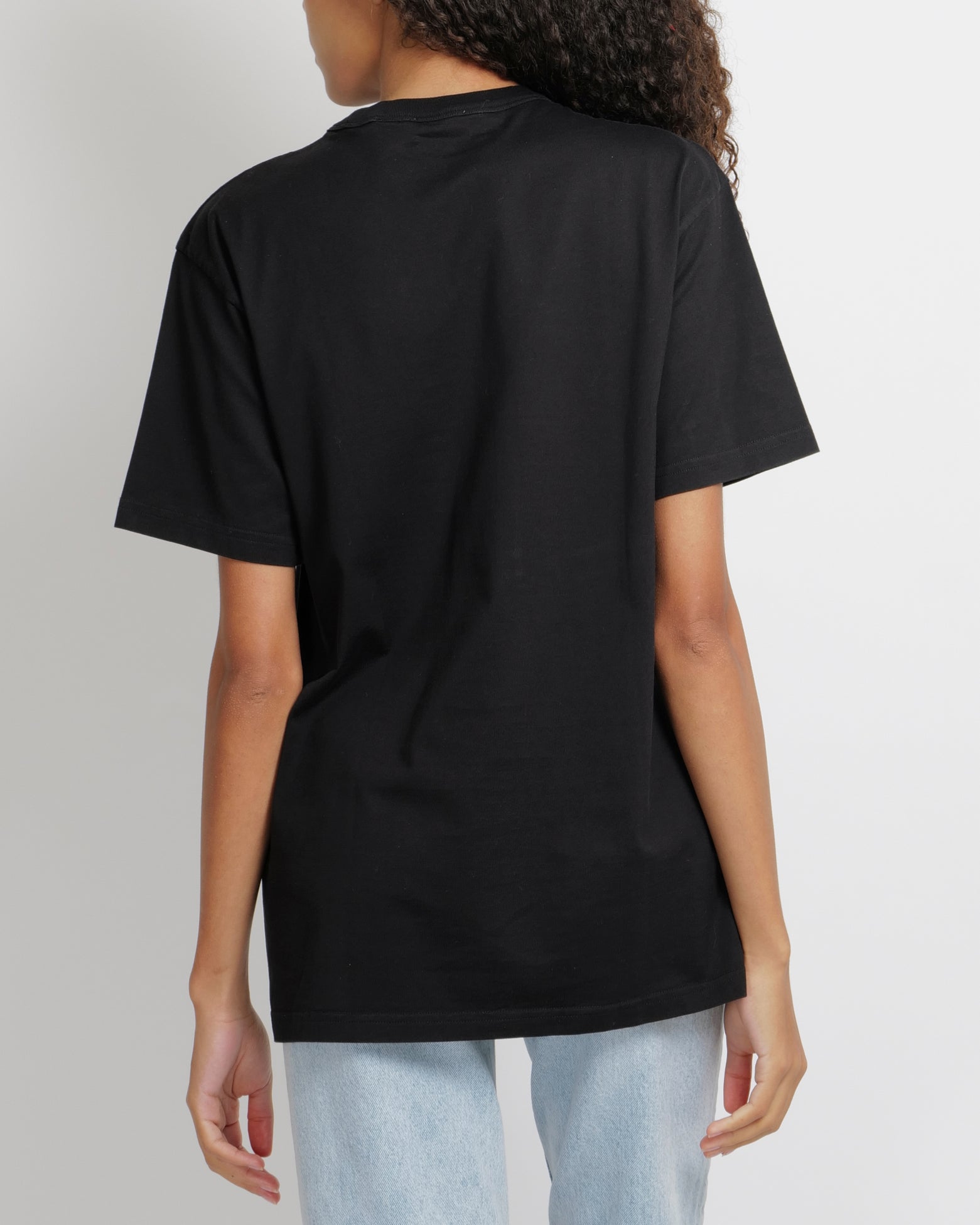 Christian Dior Black Short-Sleeved Oversized T-Shirt with Grey Logo Print Size XS (UK 6)