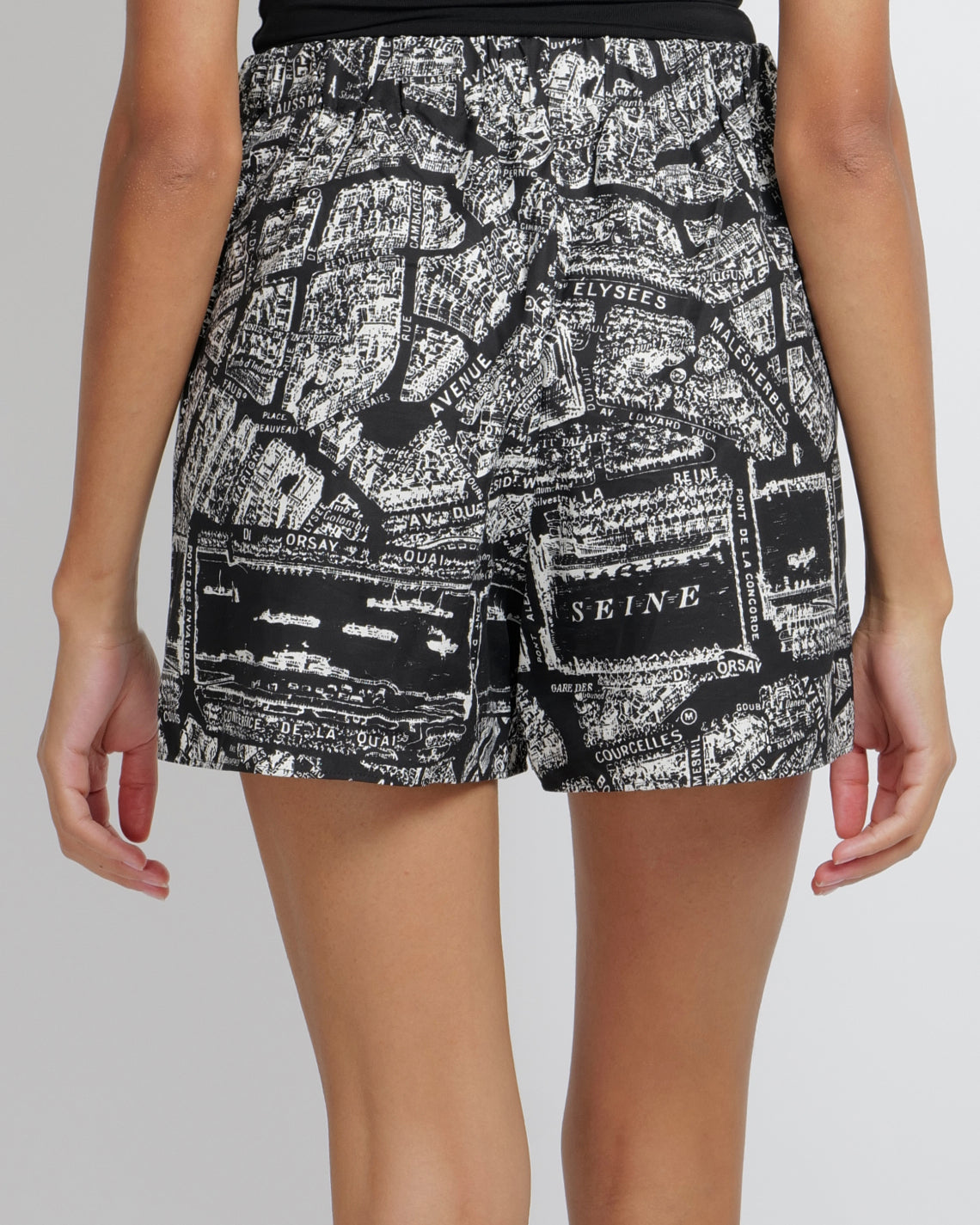 Christian Dior Black and White Shorts with Parisian Map Print Size FR 36 (UK 8)