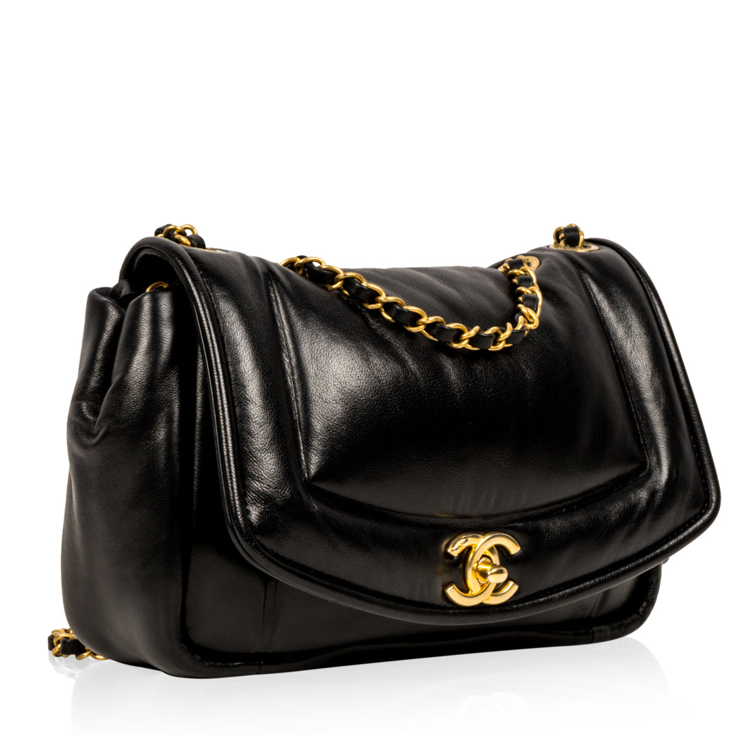 "Vintage" Puffy Flap Bag - Small