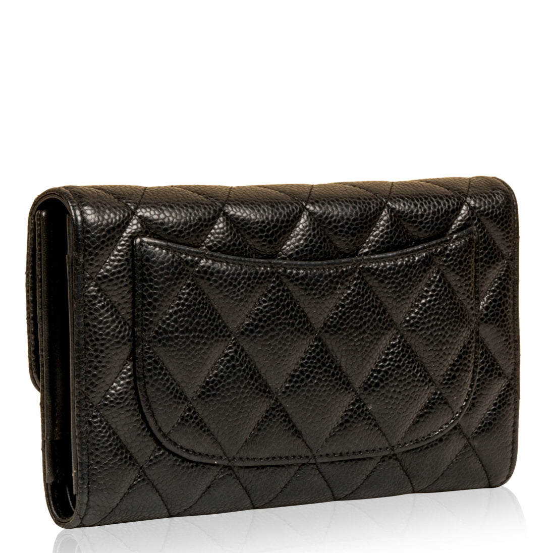 Long Flap Wallet - Caviar