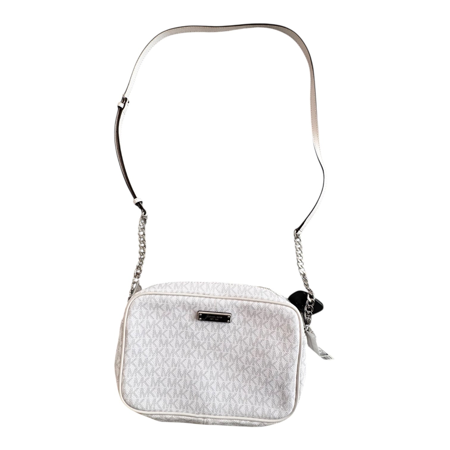 Handbag Designer By Michael Kors In Grey & White, Size:Small