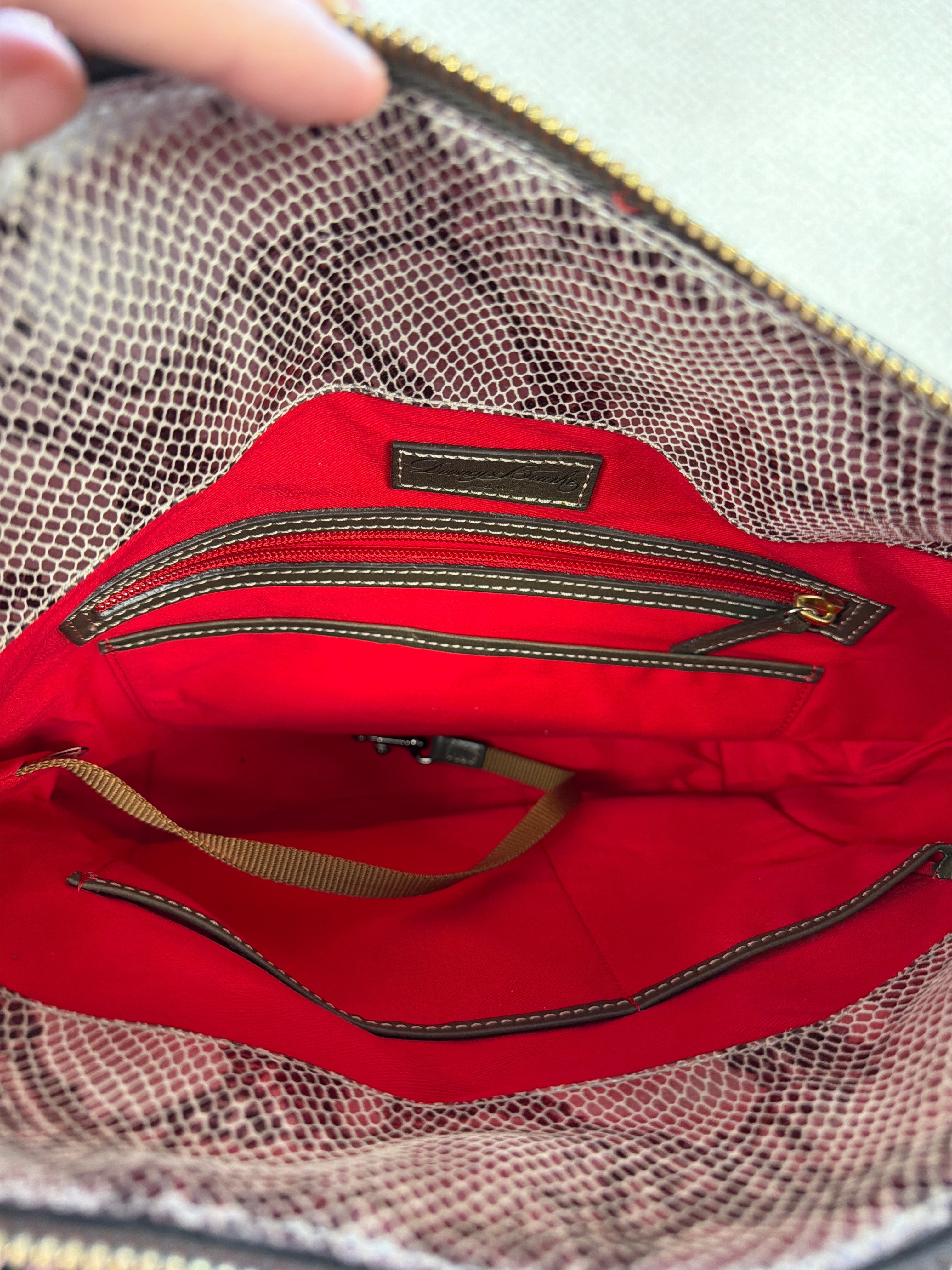 Handbag Designer By Dooney And Bourke In Snakeskin Print, Size:Large