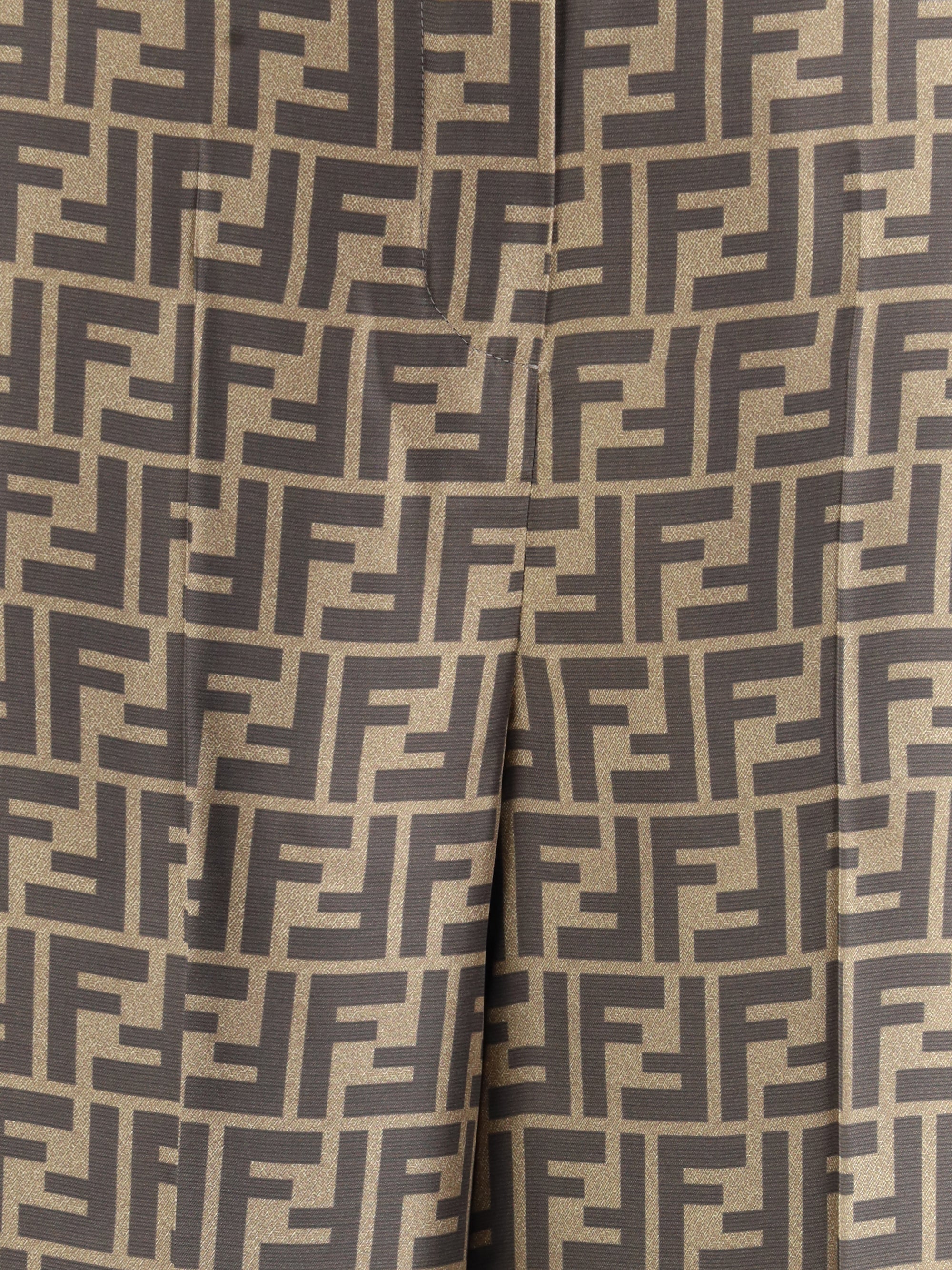 monogram pattern silk pants