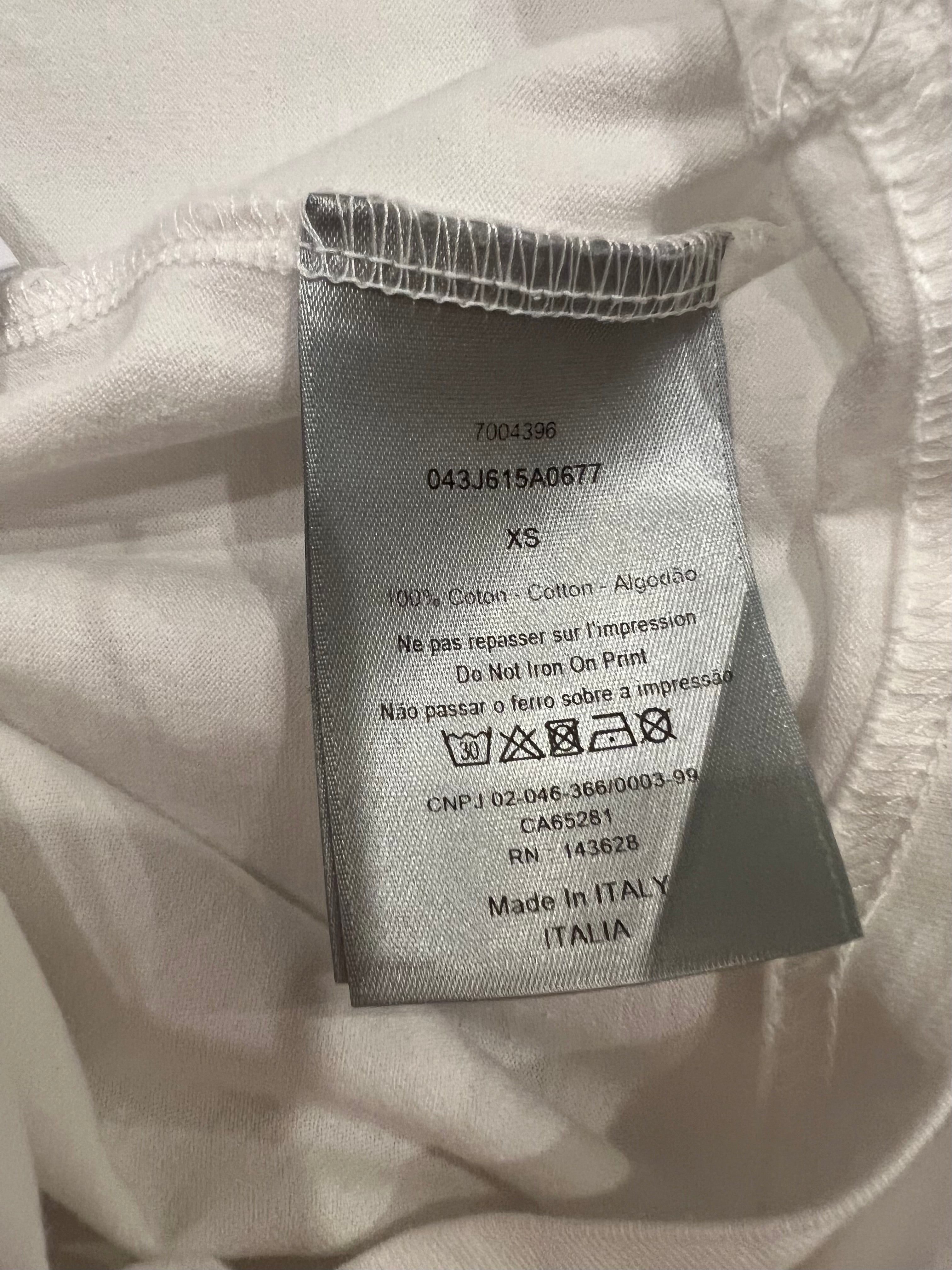 Christian Dior White Short-Sleeved Oversized T-Shirt with Grey Logo Print Size XS (UK 6)