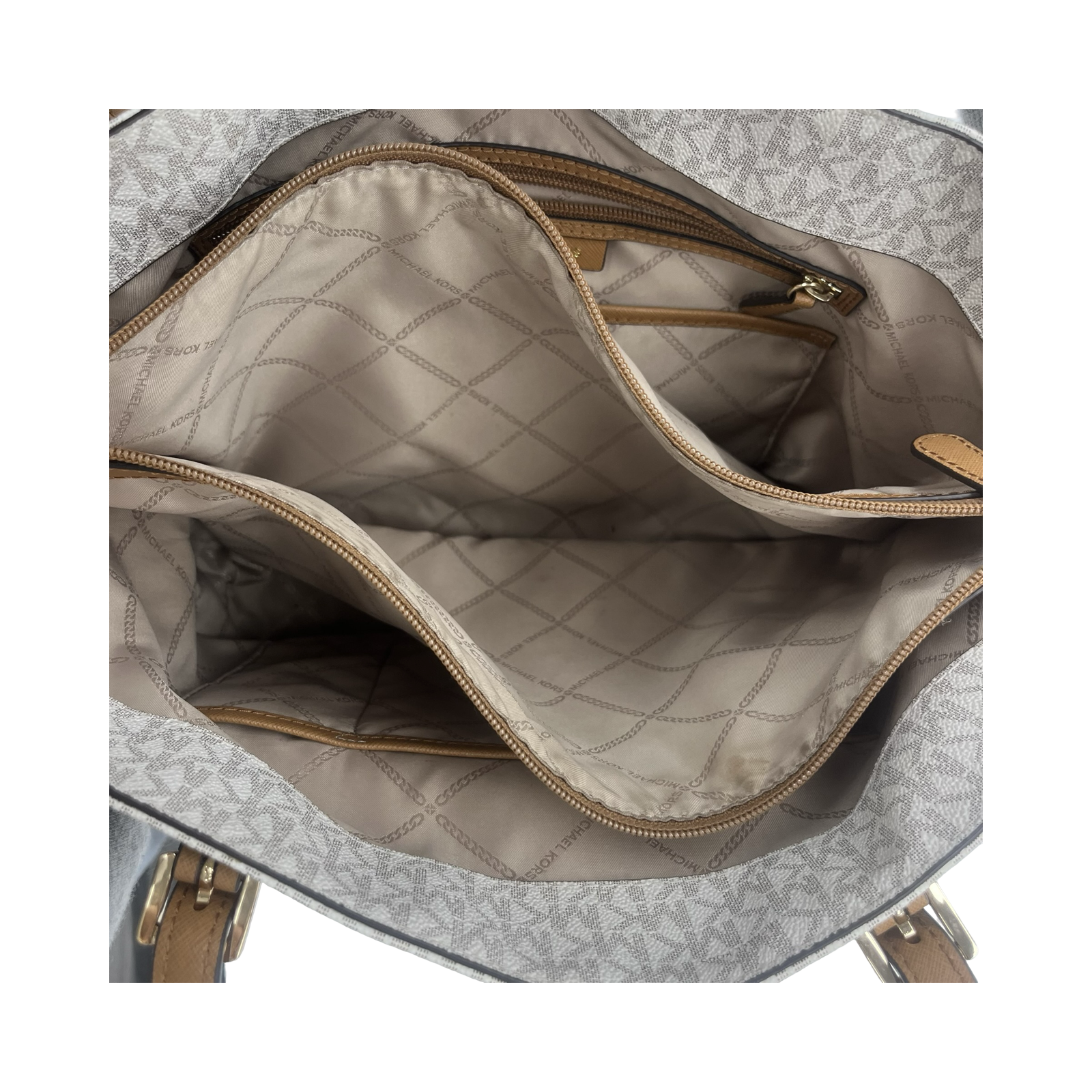 Handbag Designer By Michael Kors In Tan, Size:Medium