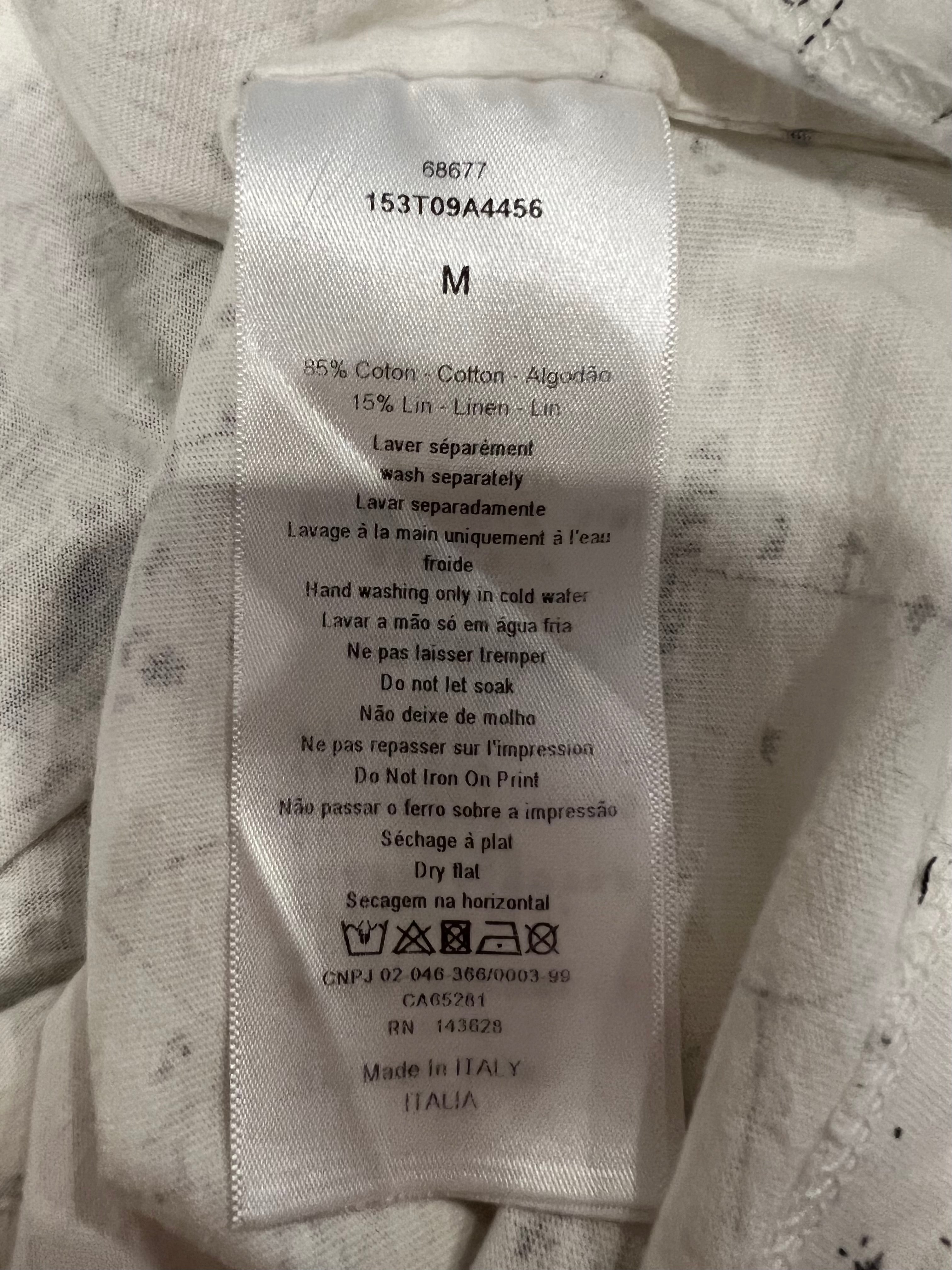 Christian Dior White Short-Sleeved Constellation T-Shirt with Multi-Colour Floral Print and Back Logo Detail Size M (UK 10)