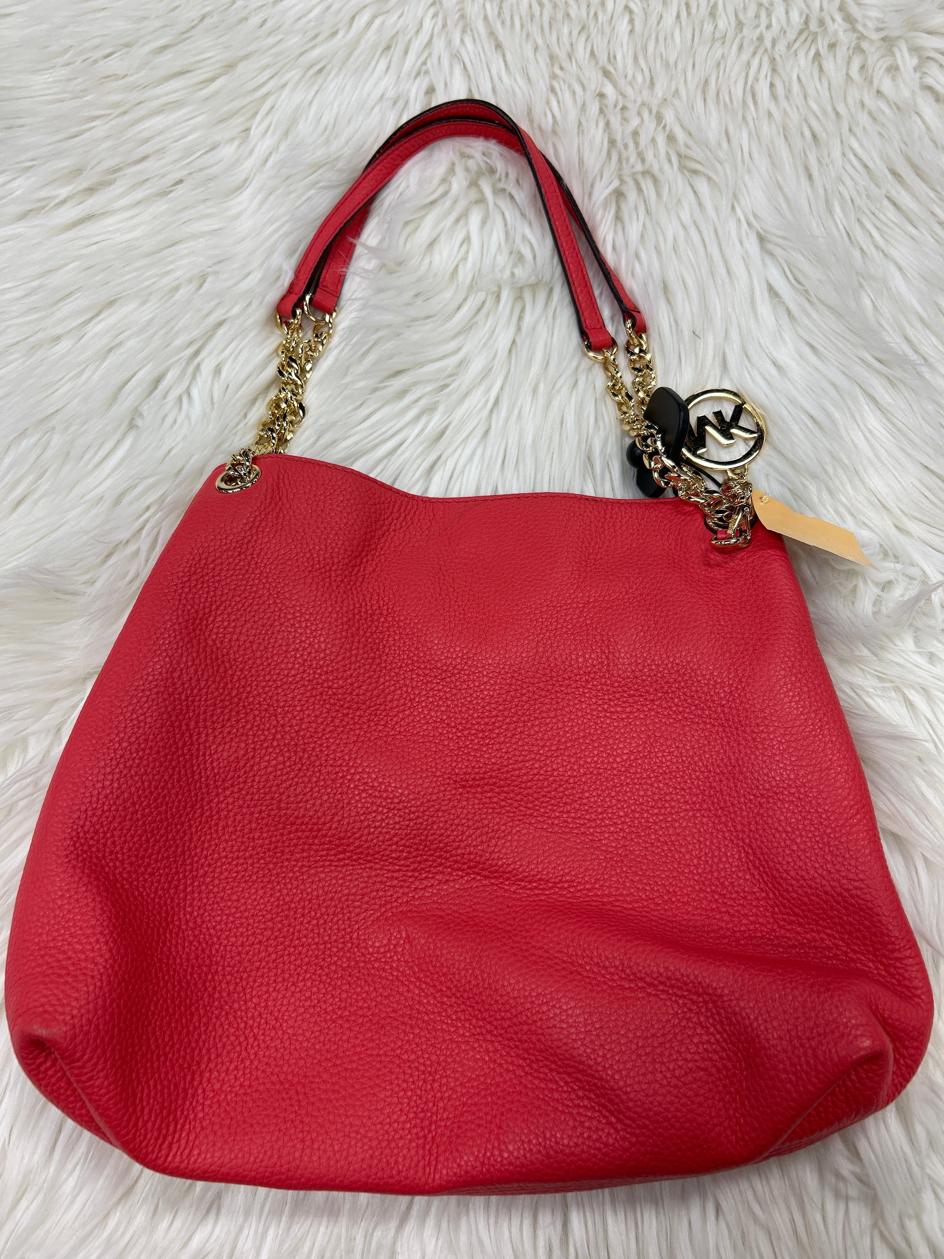Handbag Designer By Michael Kors In Coral, Size:Medium