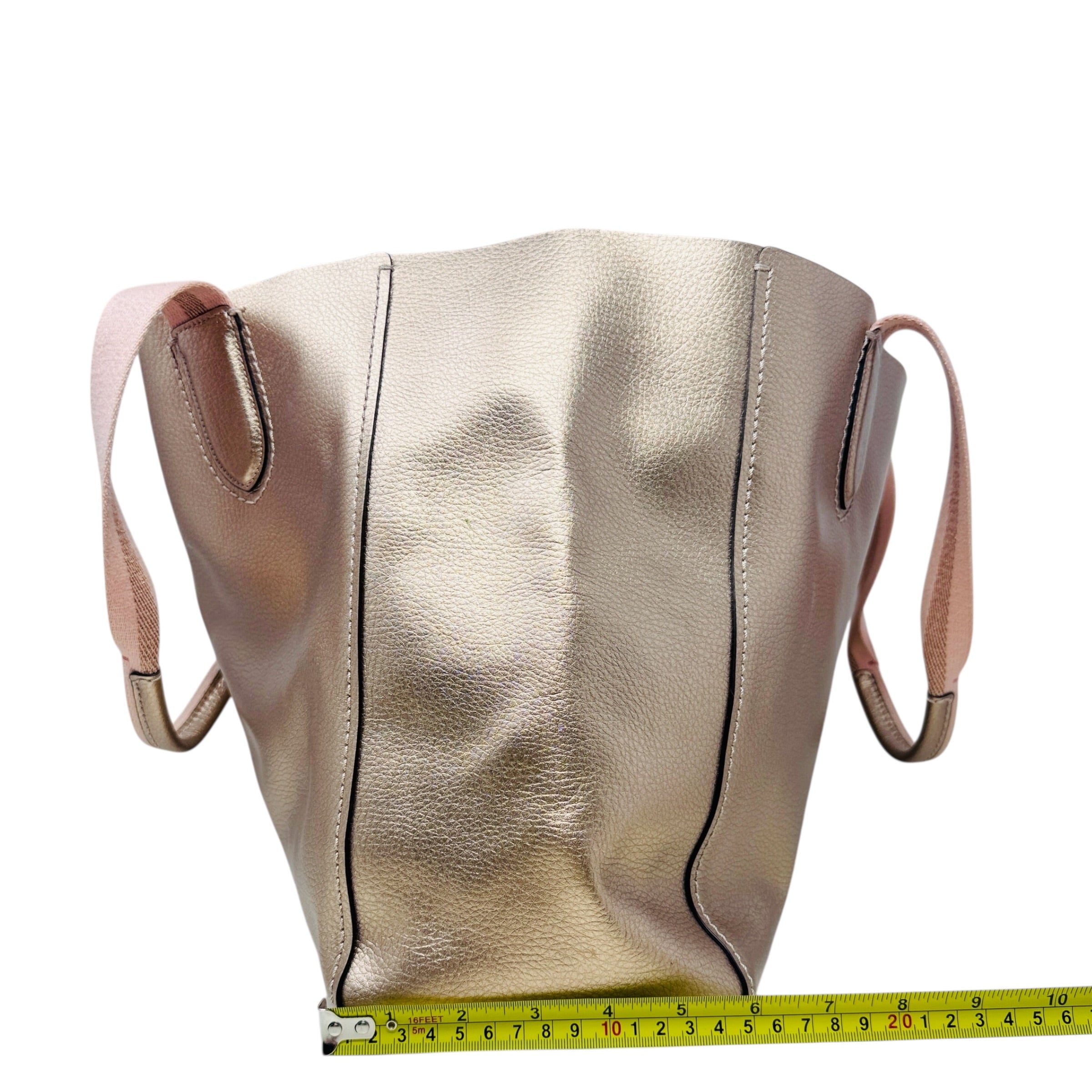Derby Tote In Rose Gold Pebbled Leather Designer By Coach, Size: Large
