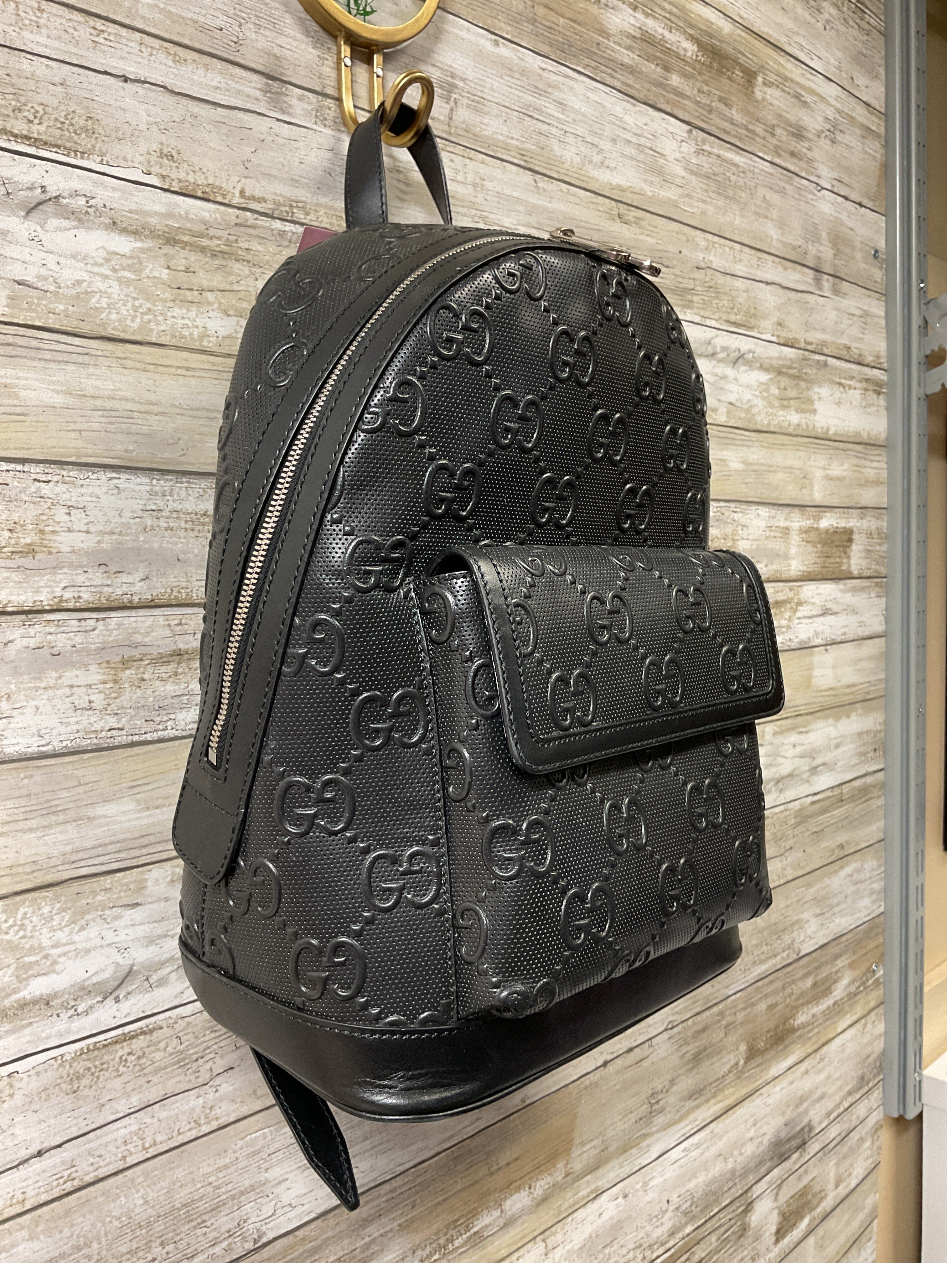 Backpack Luxury Designer By Gucci In Black, Size:Large