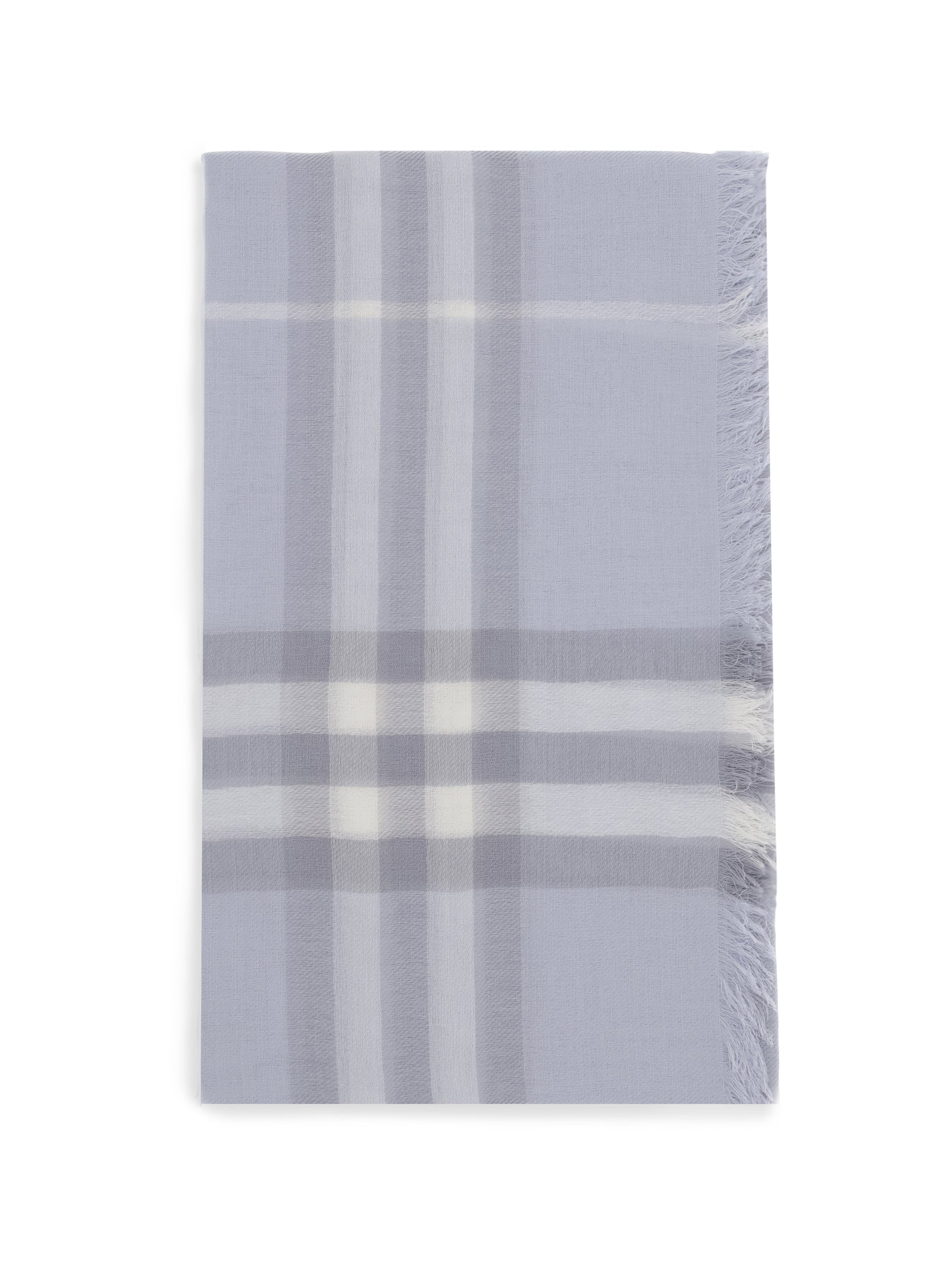 wool check wide scarf