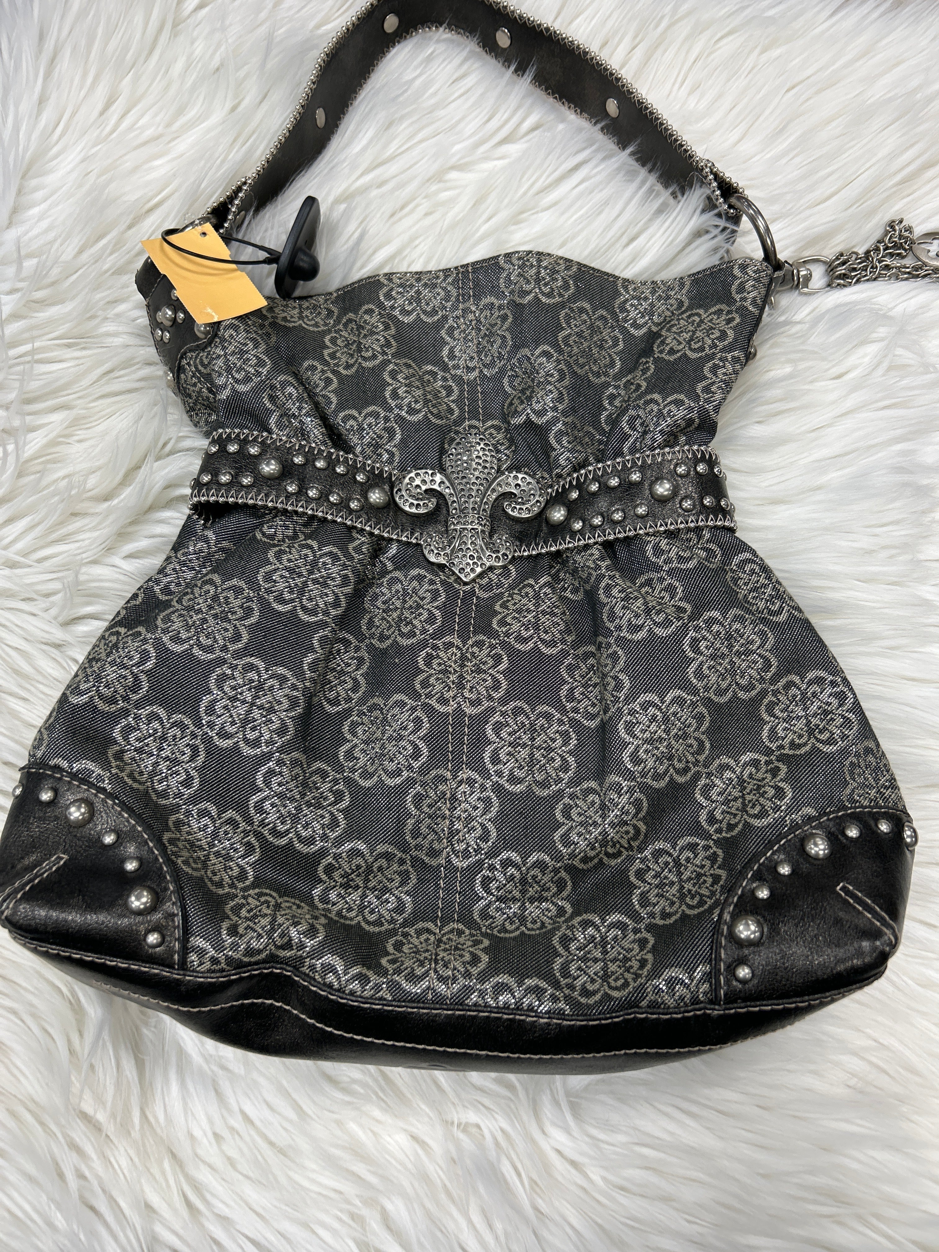 Handbag By Kathy Van Zeeland In Grey, Size:Large