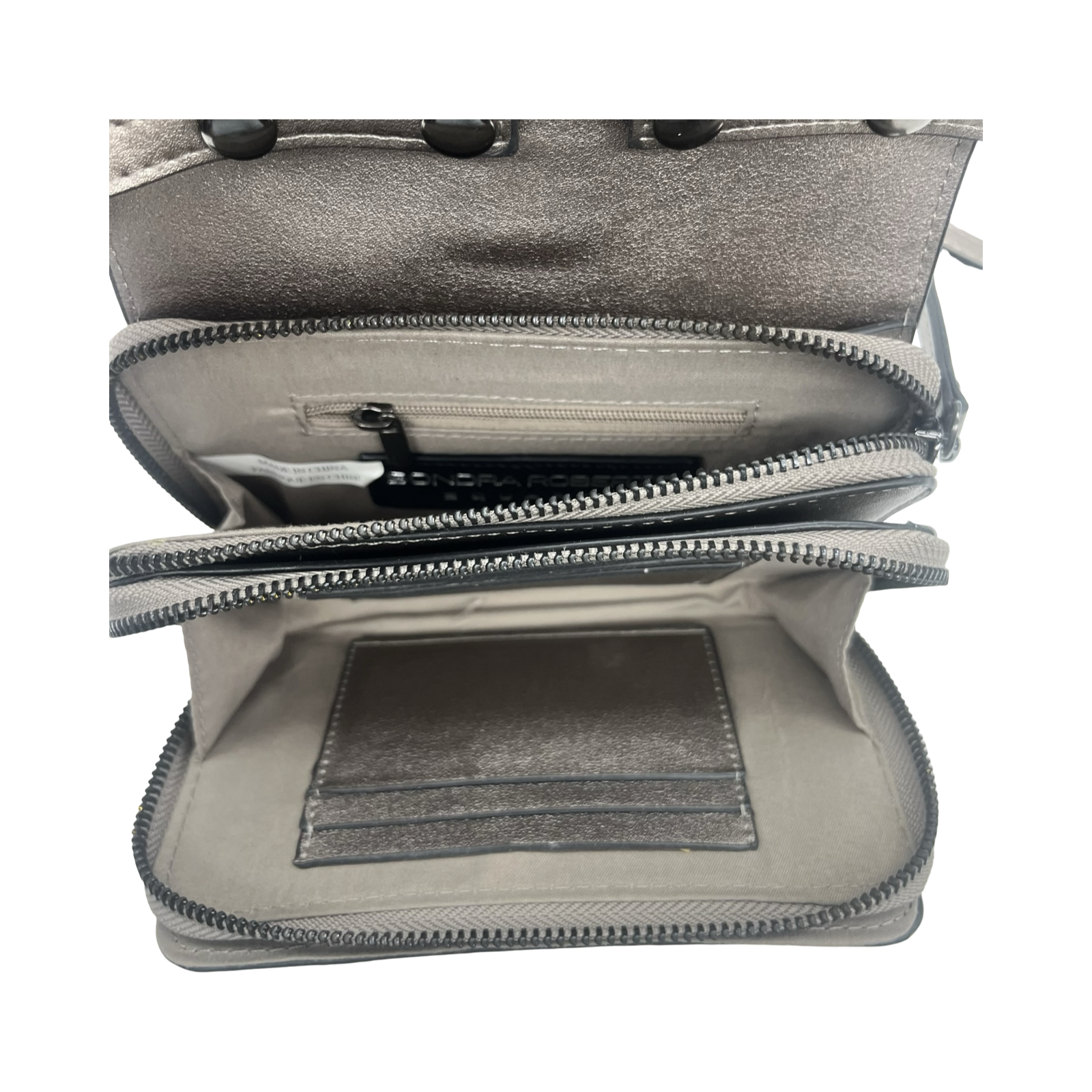 Crossbody Designer By Sondra Roberts In Brown & Cream, Size:Small