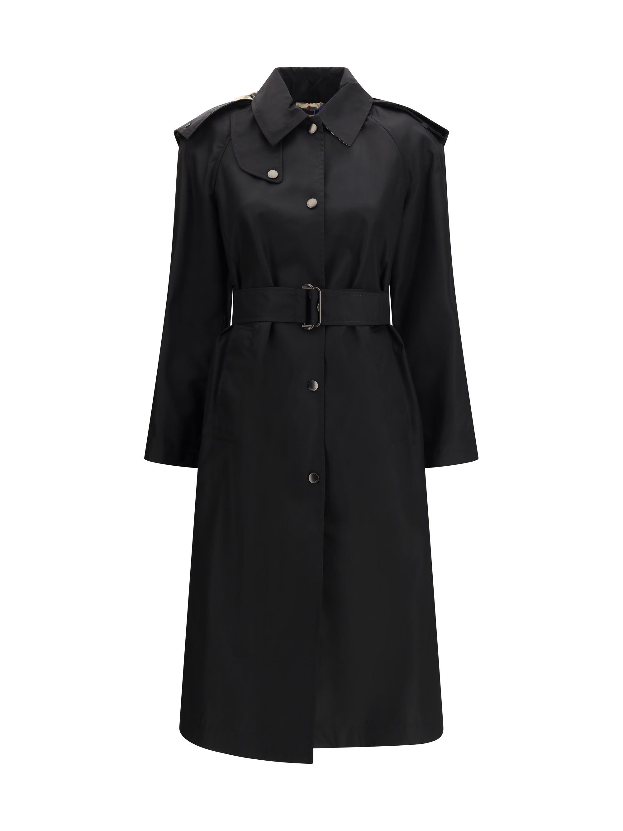 long nylon car coat with hood