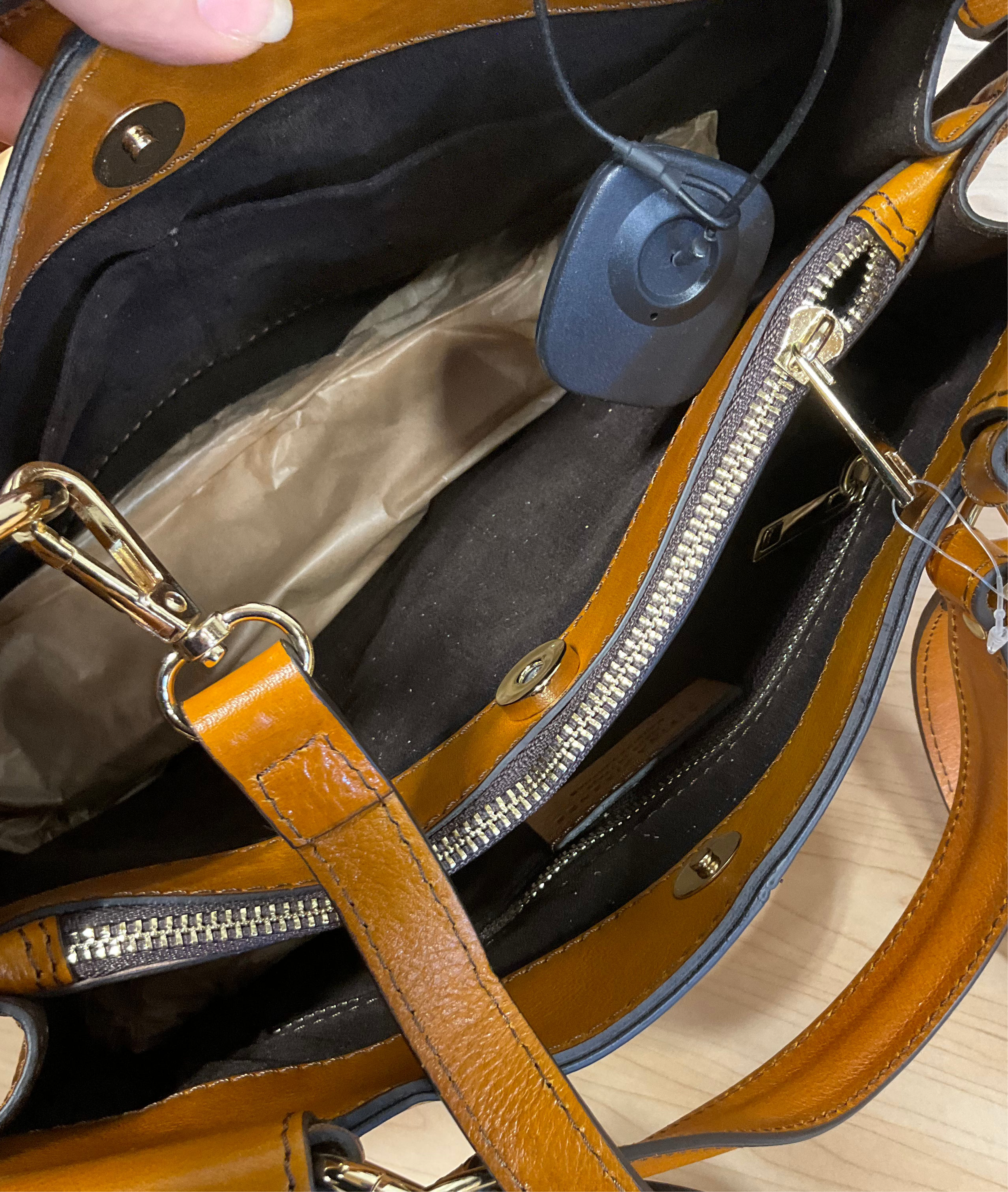 Handbag Leather By Clothes Mentor, Size: Medium