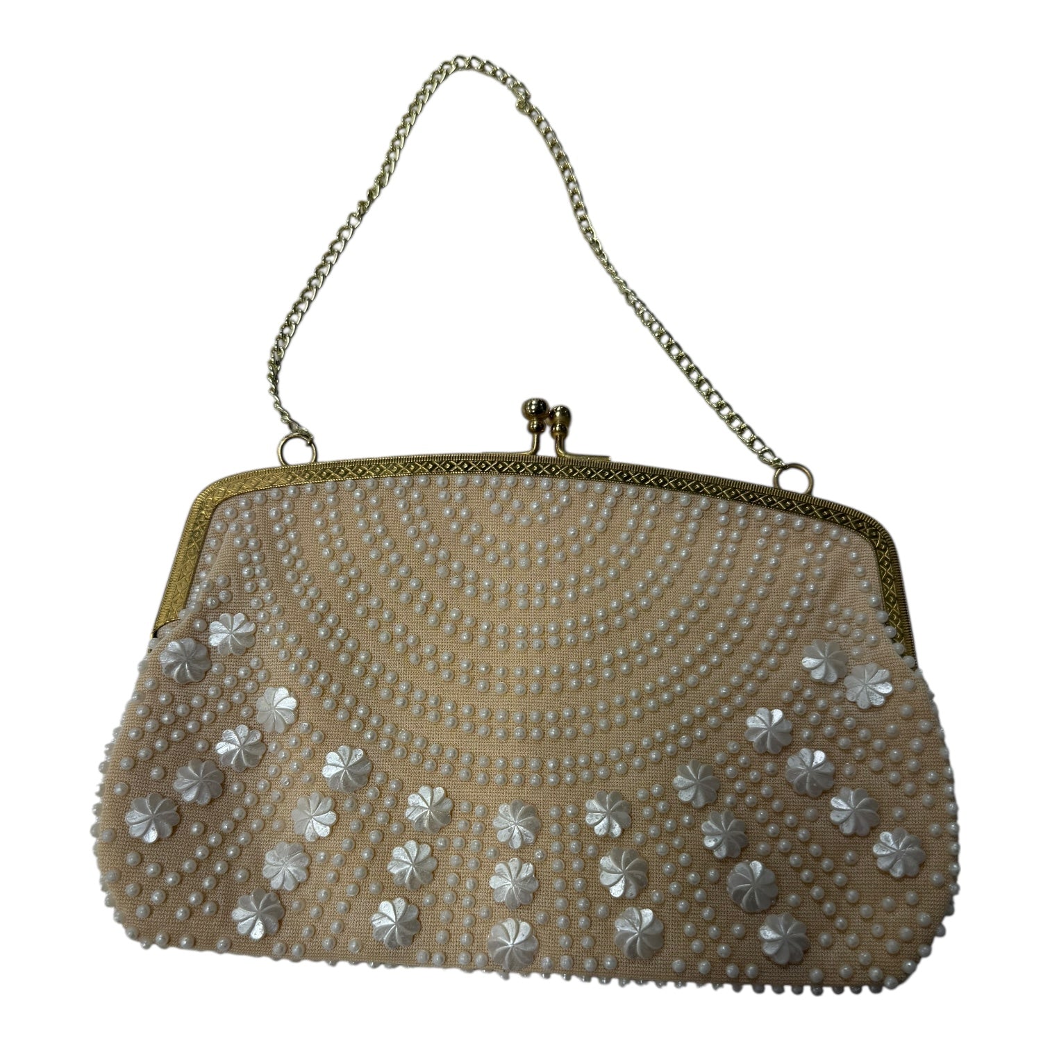 Handbag By Cme In Tan & White, Size:Small