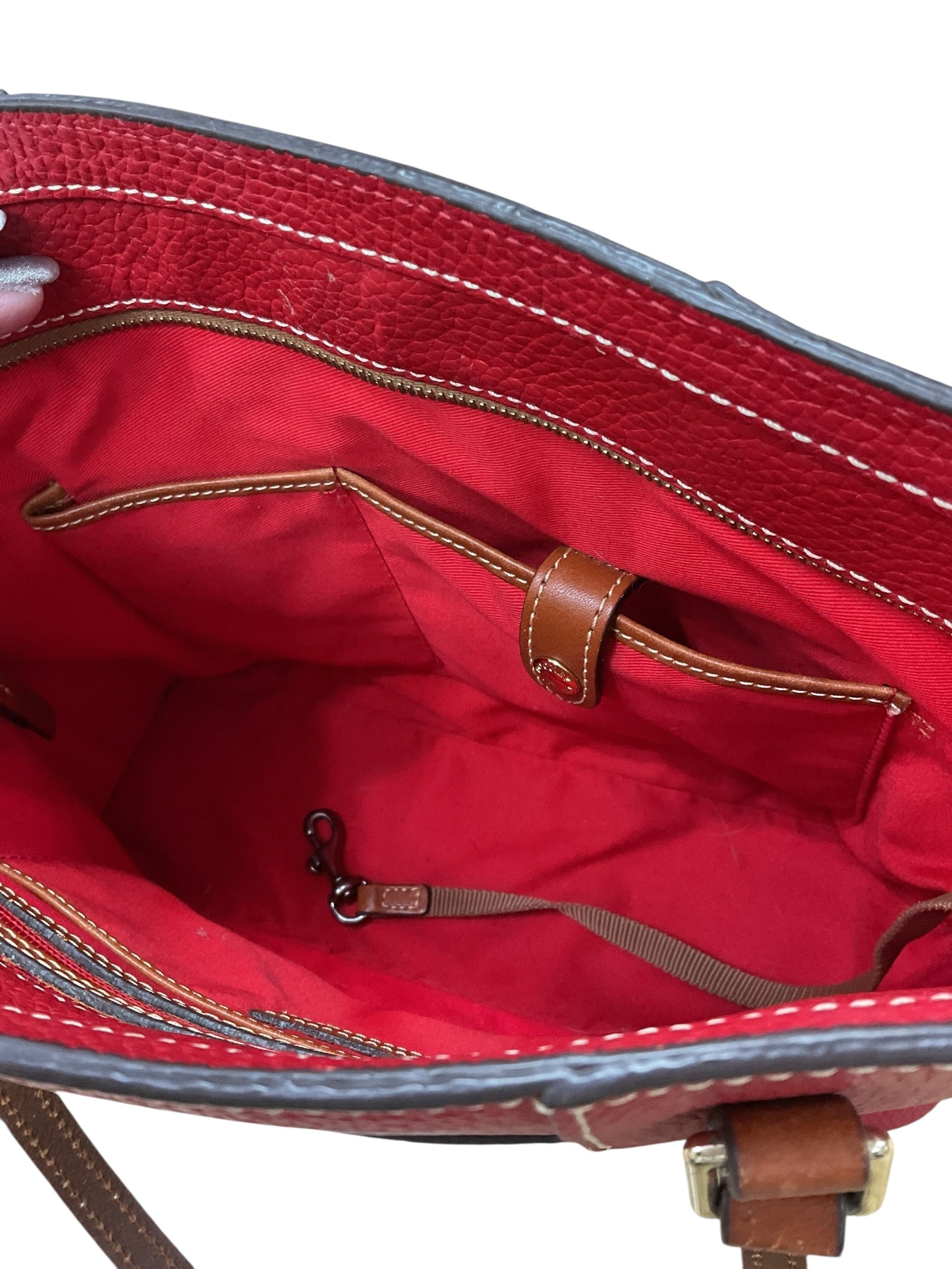 Handbag Designer By Dooney And Bourke In Red, Size:Medium