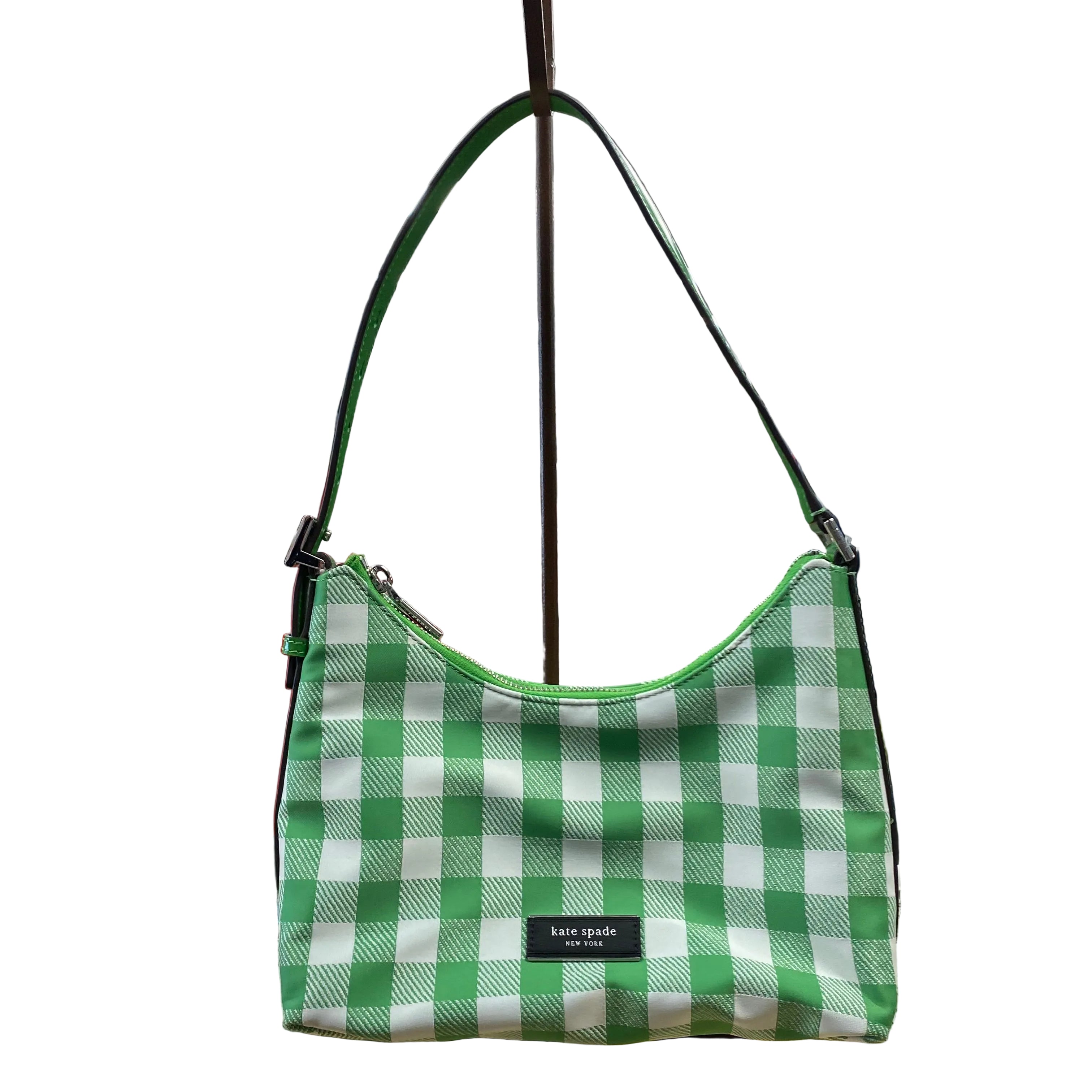 Handbag Designer By Kate Spade In Green & White, Size:Small