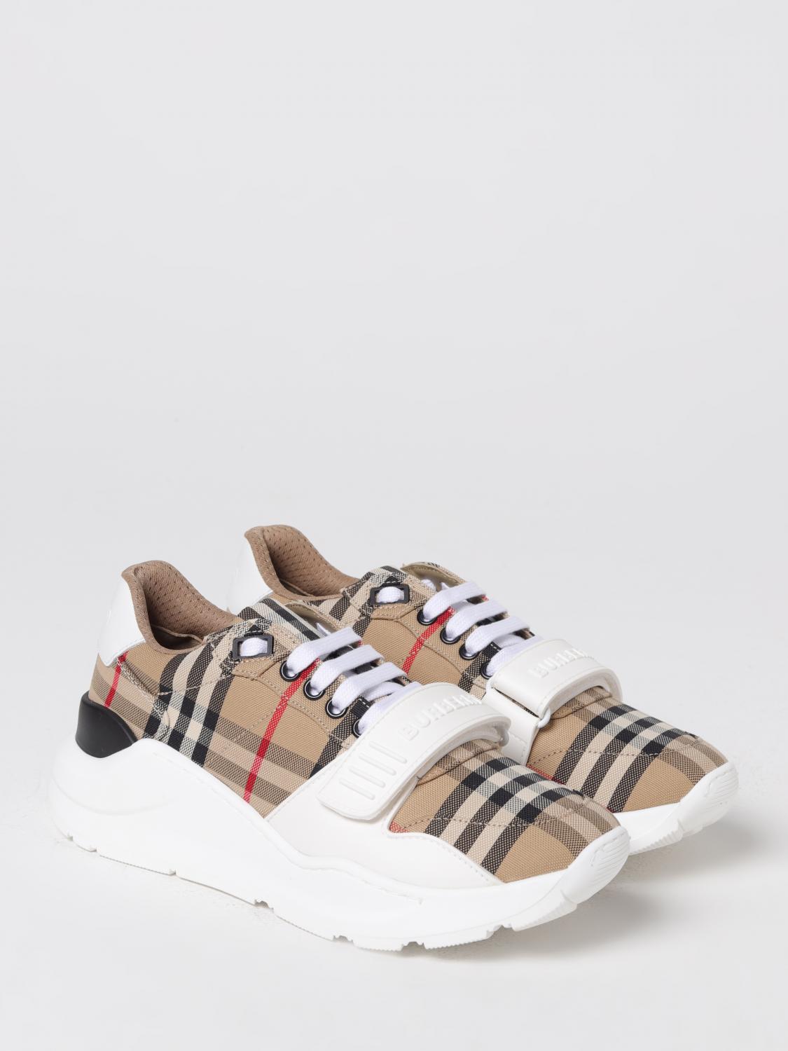 new regis sneakers in canvas check and rubber