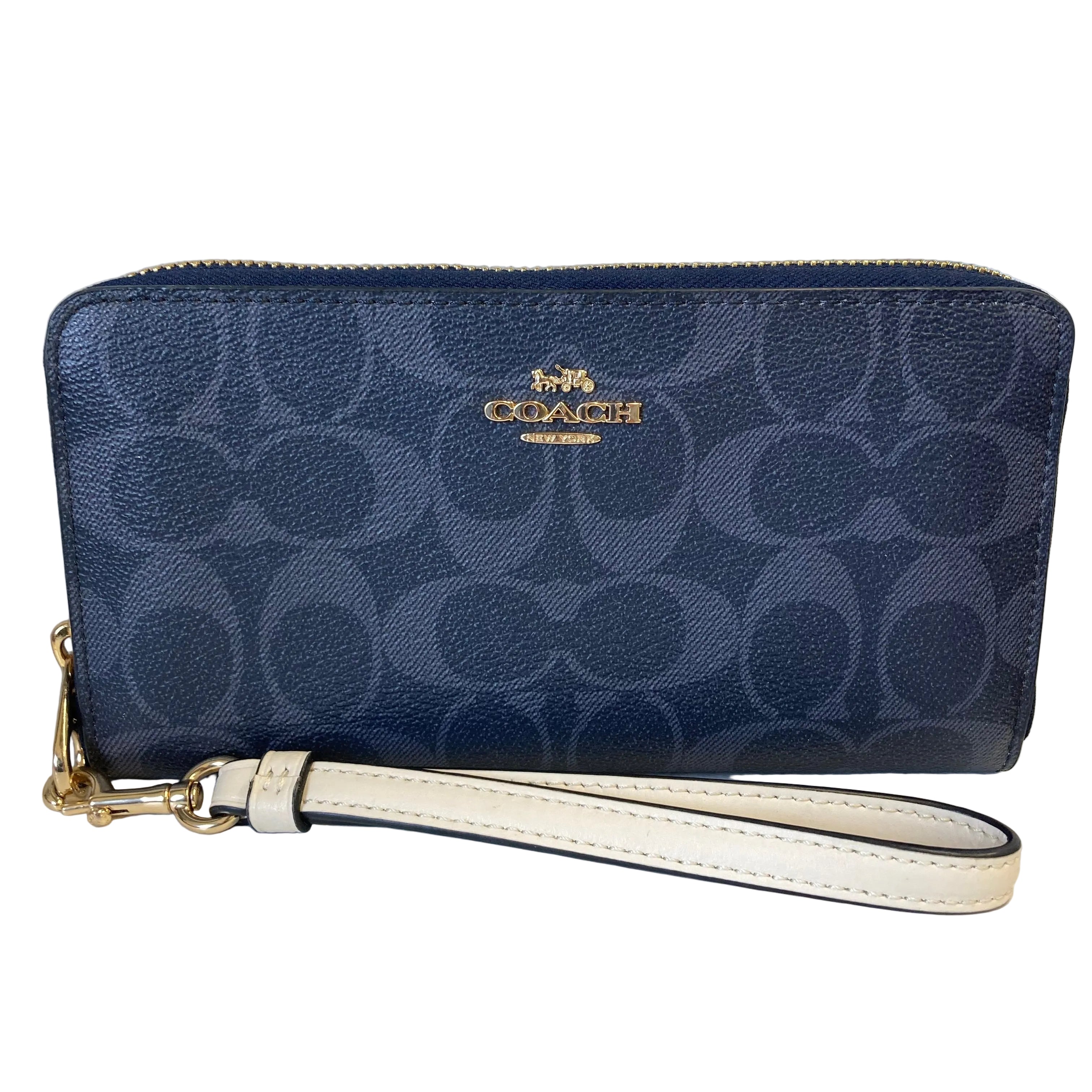 Wristlet Designer By Coach In Blue, Size:Medium