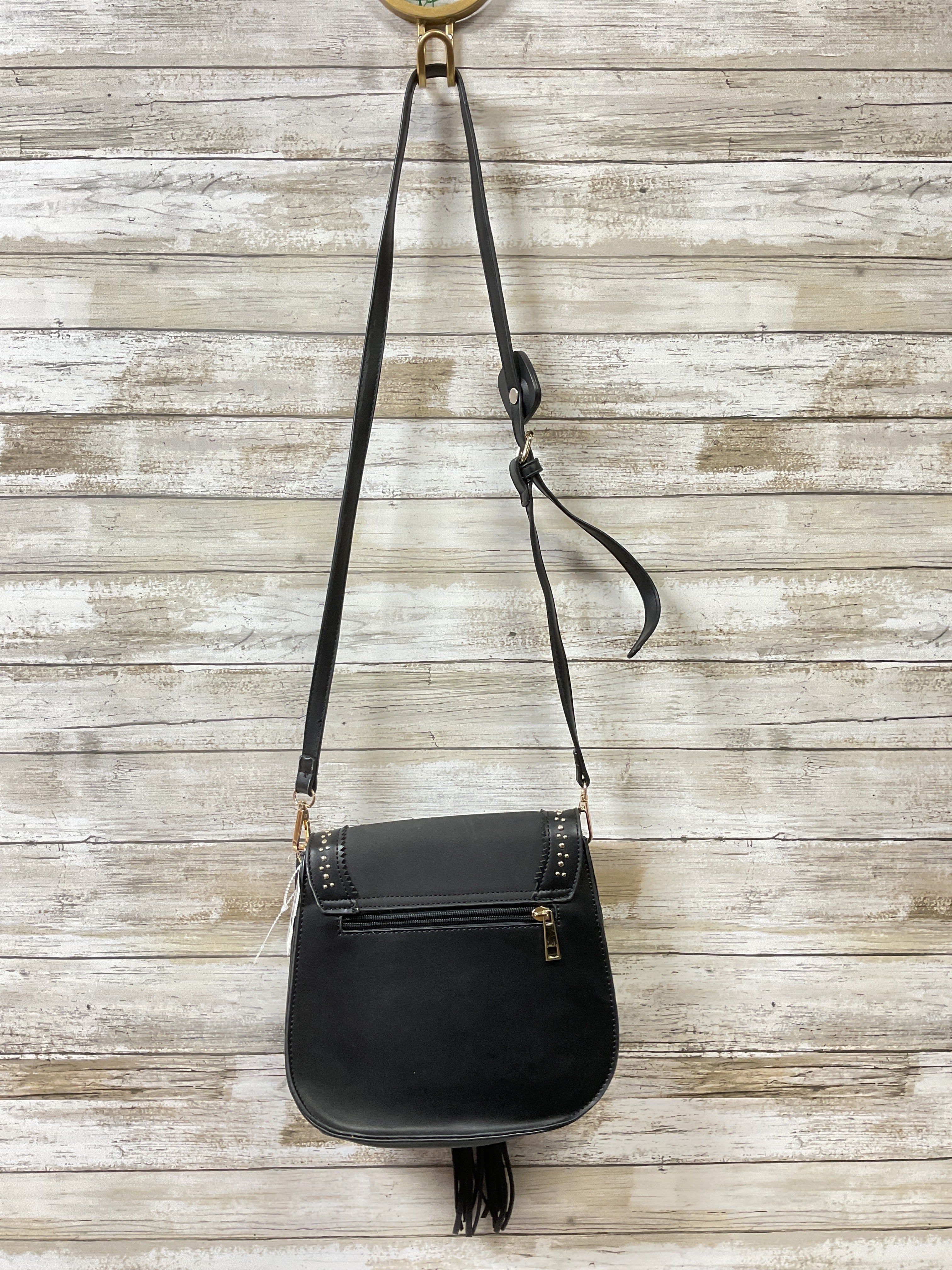 Handbag By Clothes Mentor In Black & Gold, Size:Small -as is