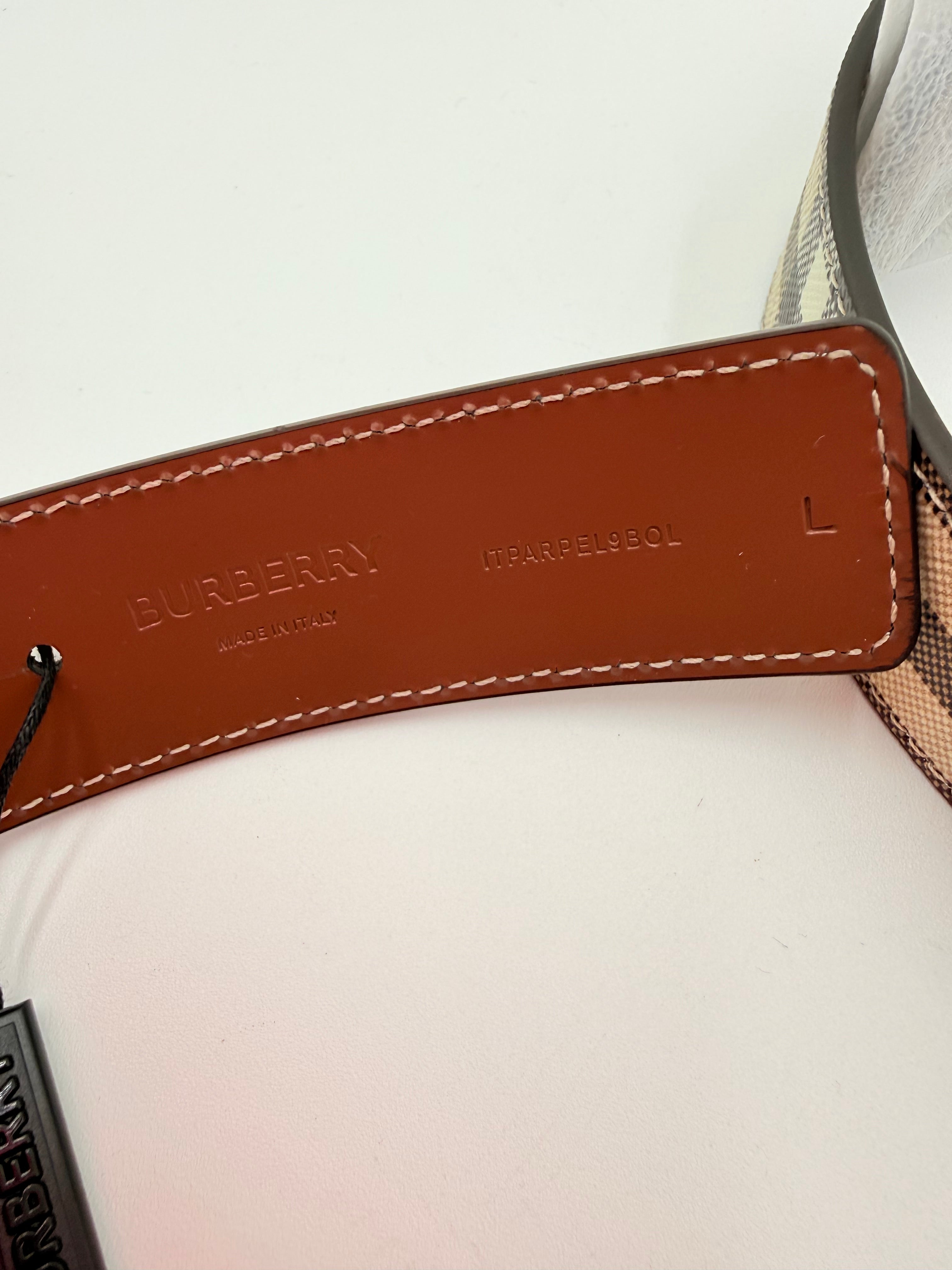 Belt Luxury Designer By Burberry In Plaid Pattern, Size:Large