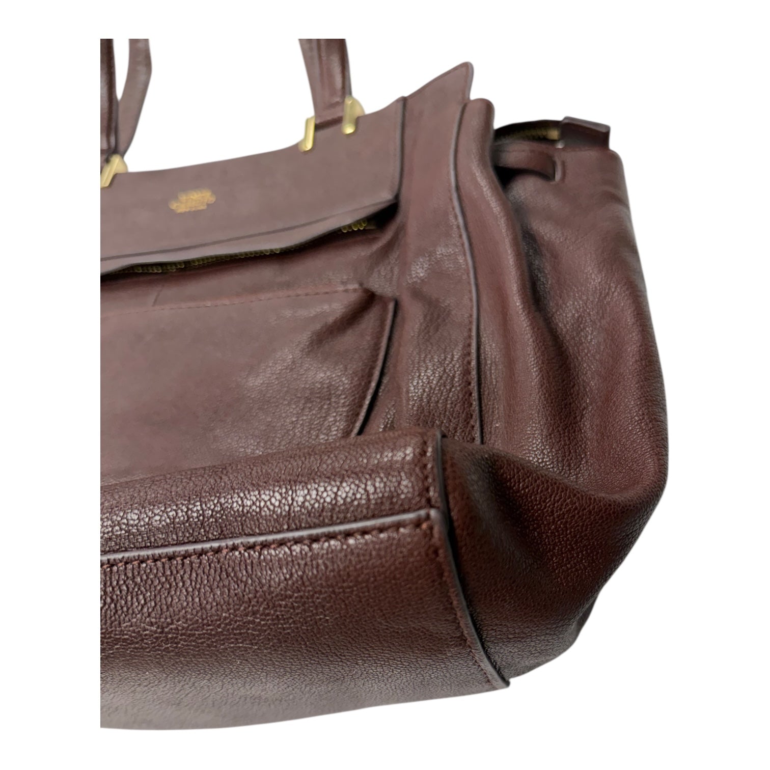 Handbag Leather By Vince Camuto In brown , Size:Large