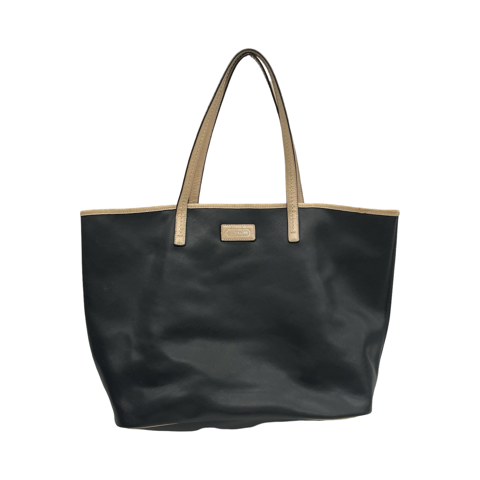 Handbag Designer By Coach In Black & Brown, Size:Large