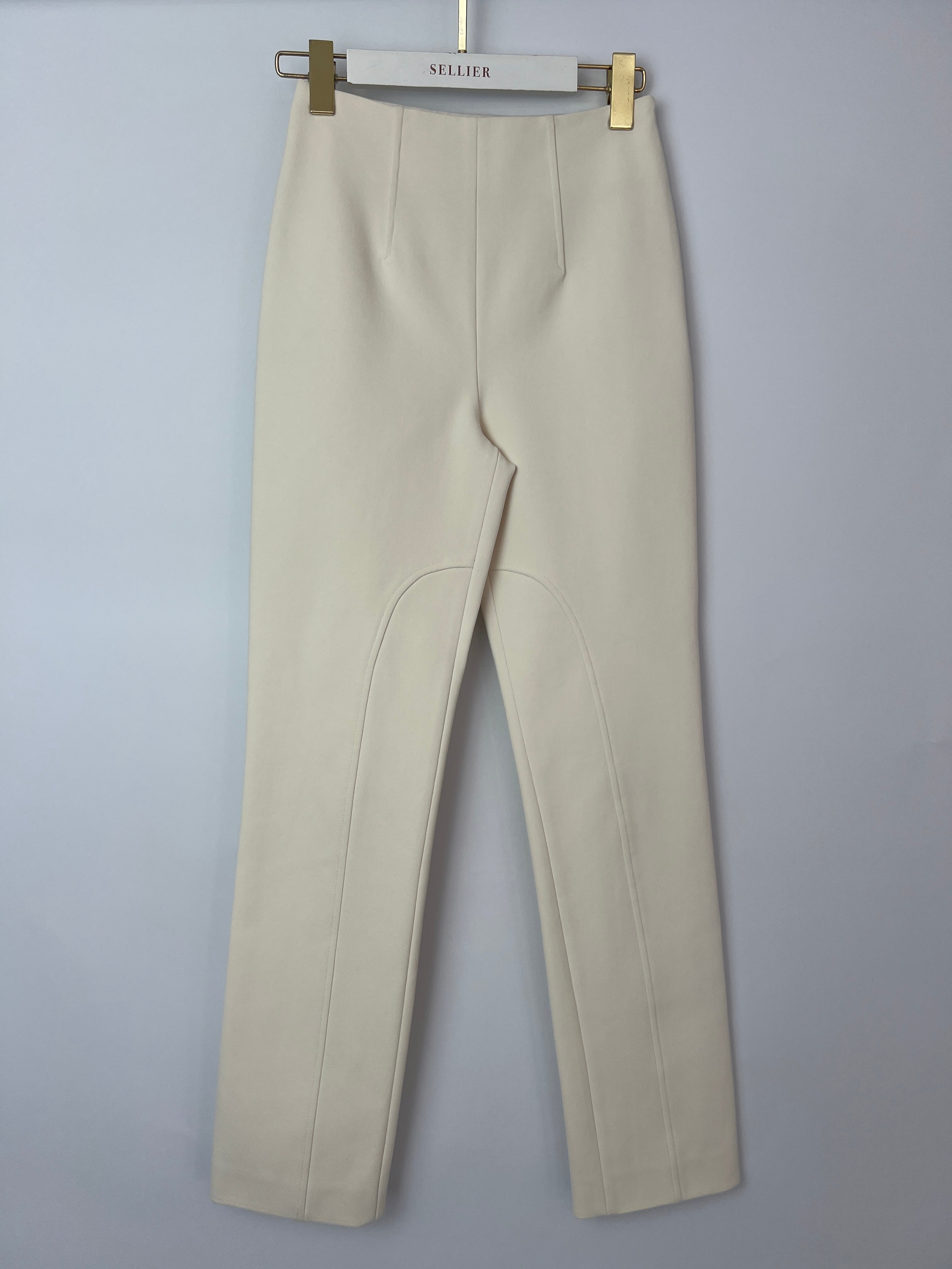Hermès Cream Riding Trousers with Stitching Detail FR 34 (UK 6)