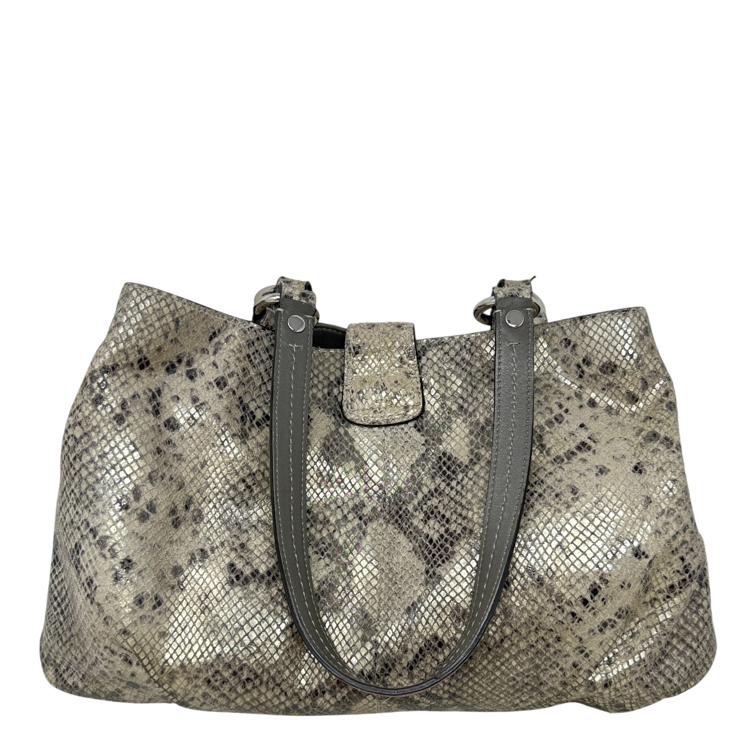 Soho Python Embossed Leather Carryall Tote Designer By Coach, Size: Medium