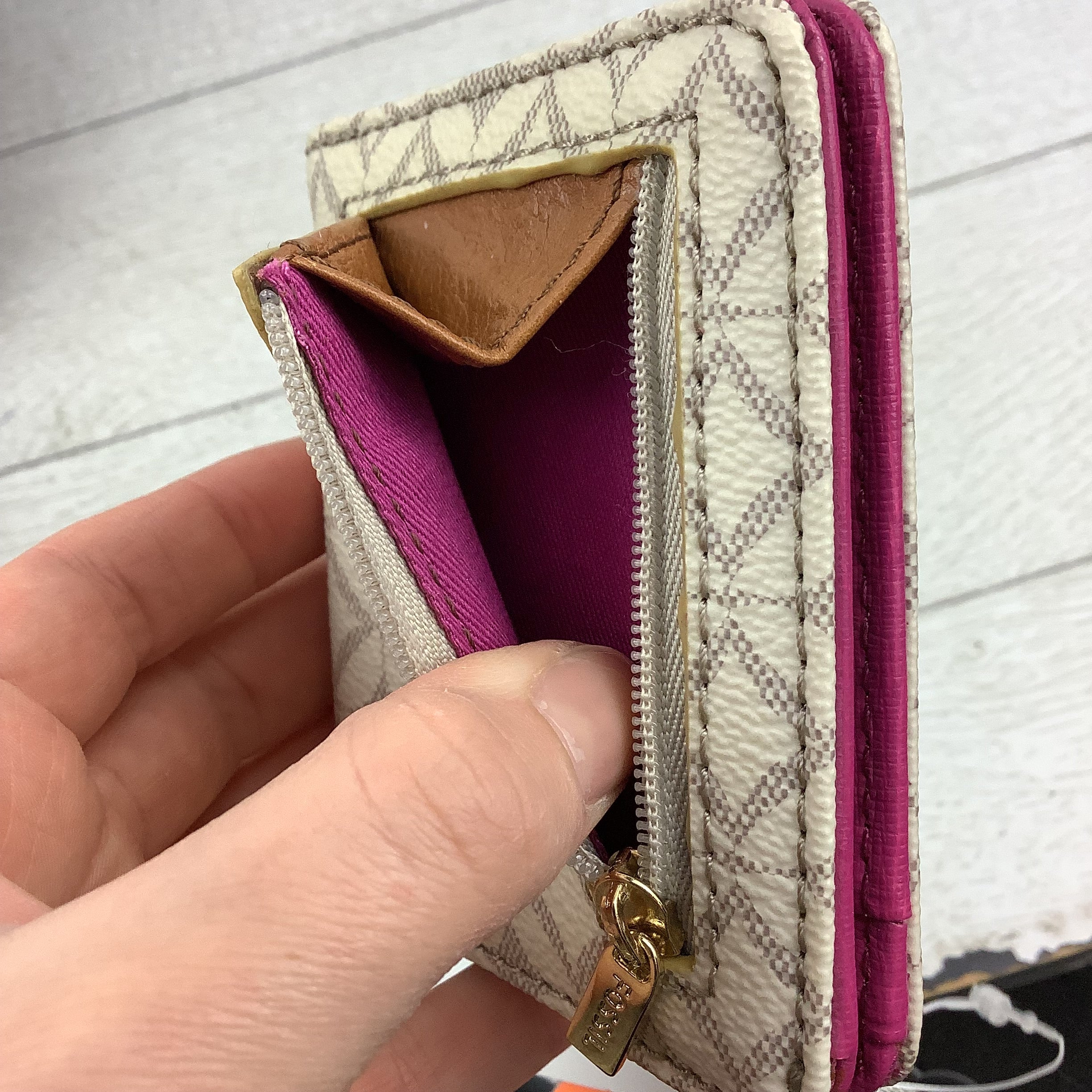 Wallet Leather By Fossil, Size: Small