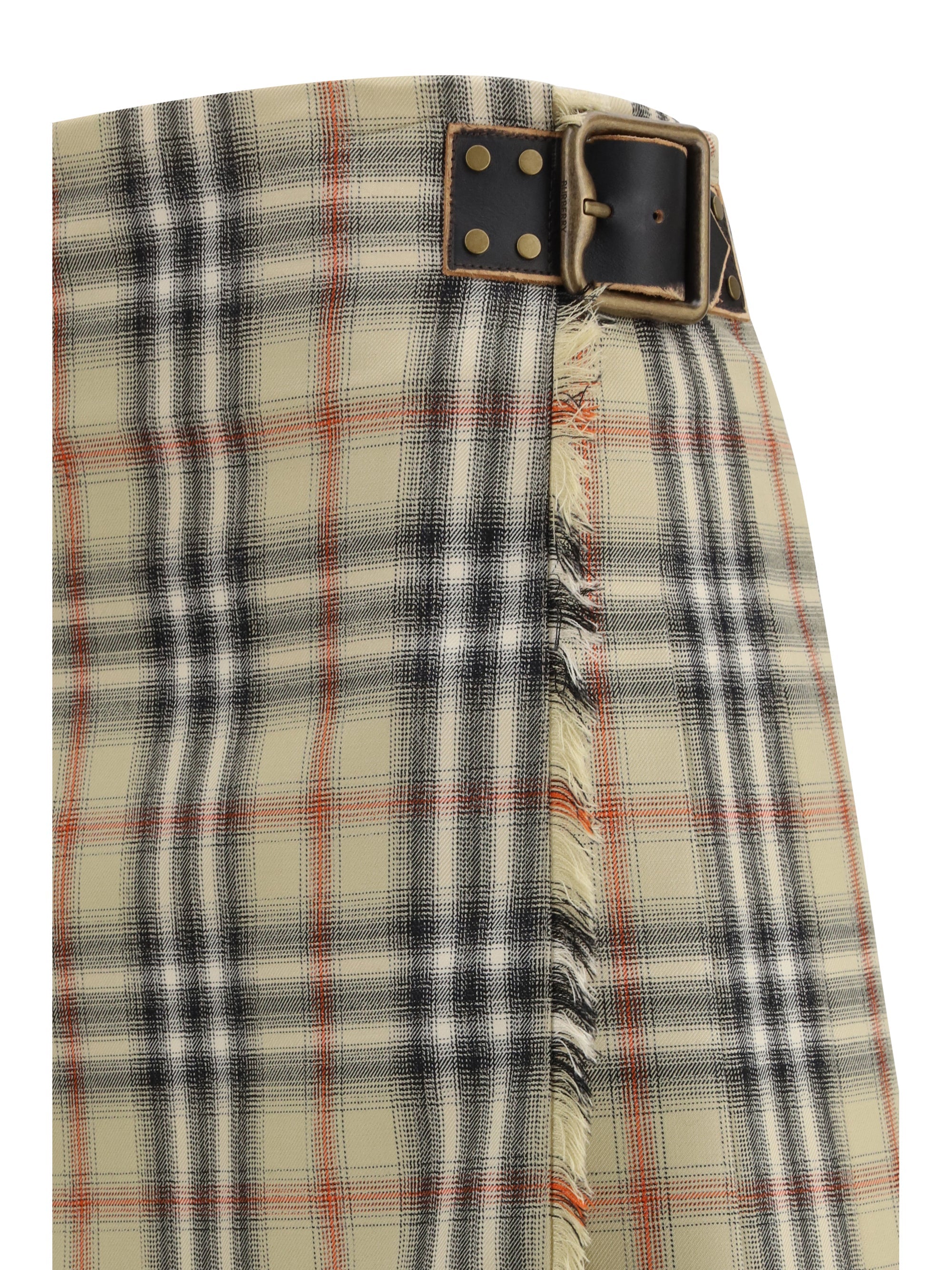 check wool mini skirt