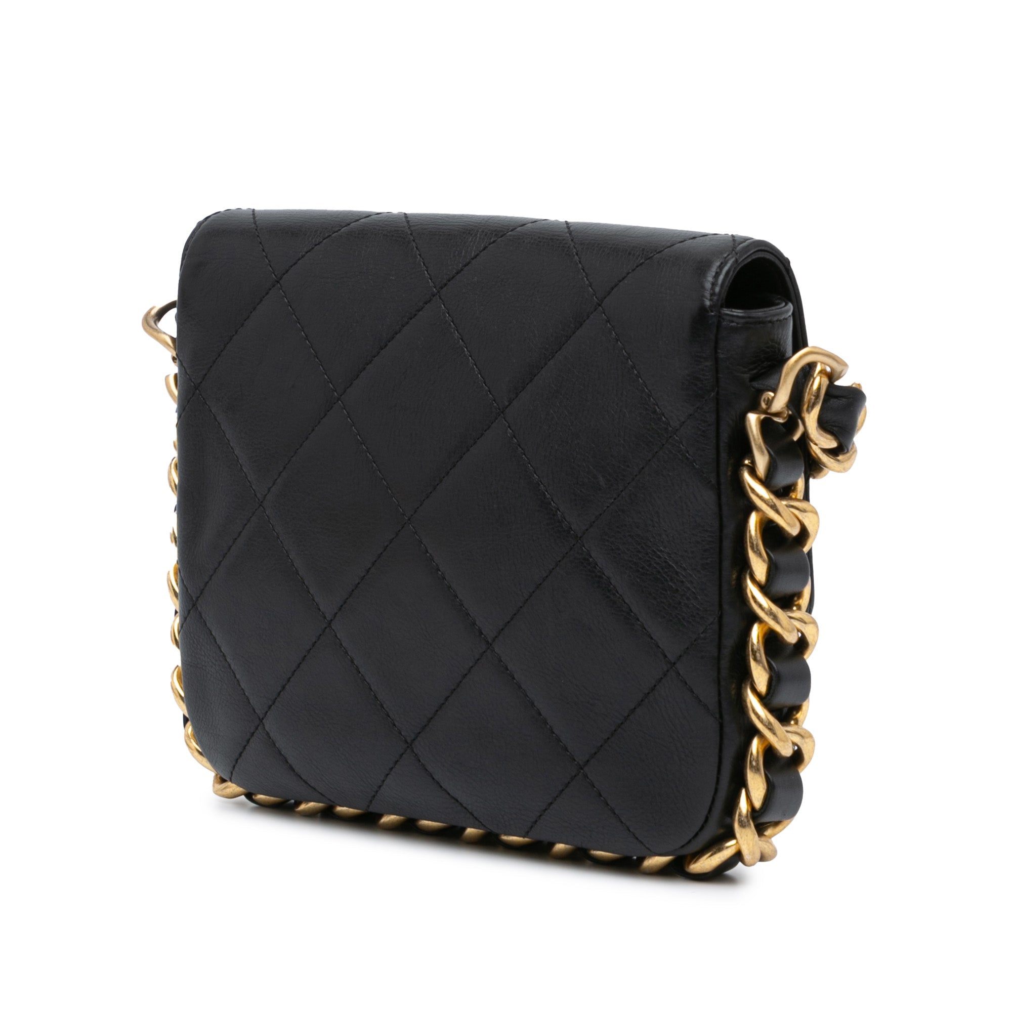 Framing Chain Flap Bag Quilted Calfskin Small