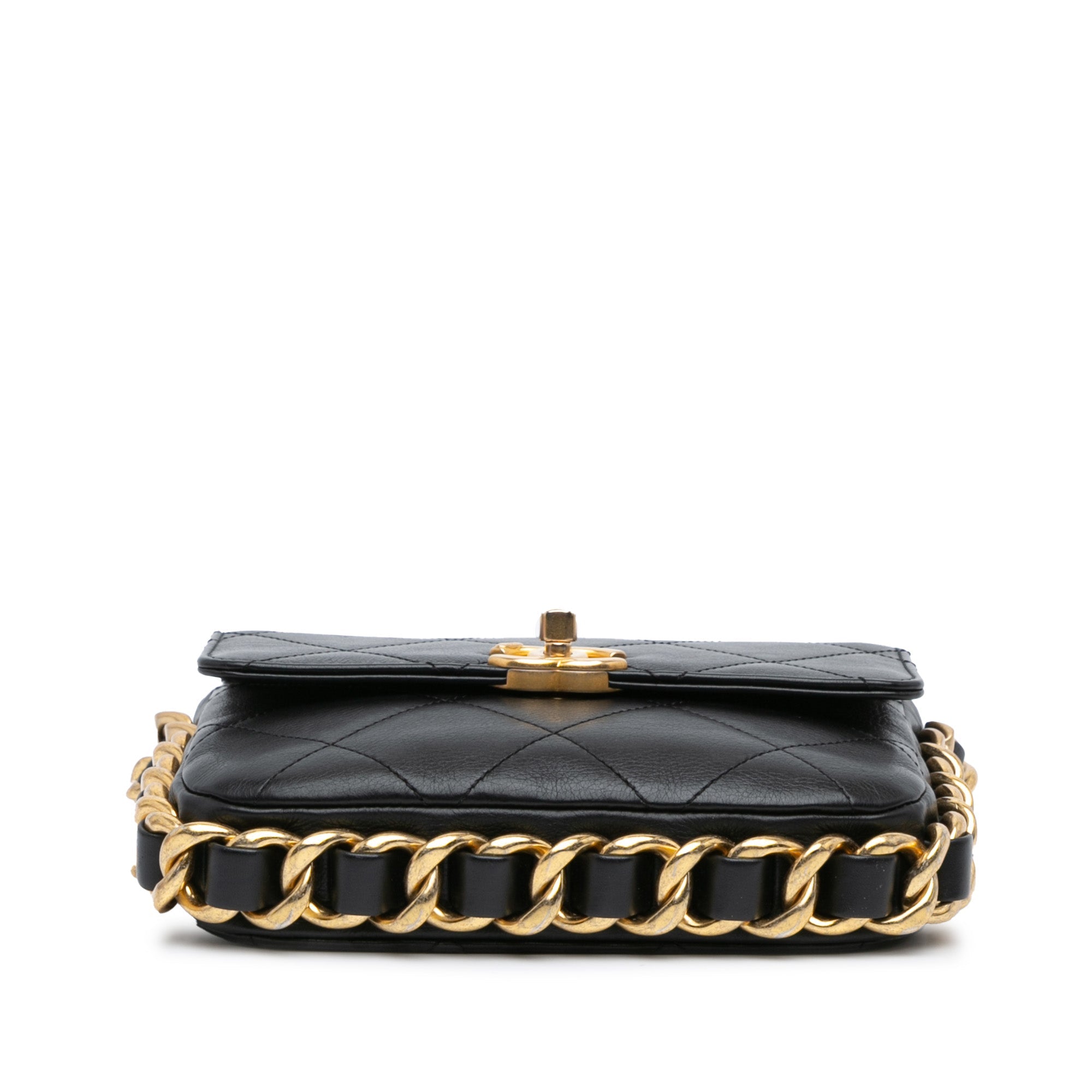 Framing Chain Flap Bag Quilted Calfskin Small