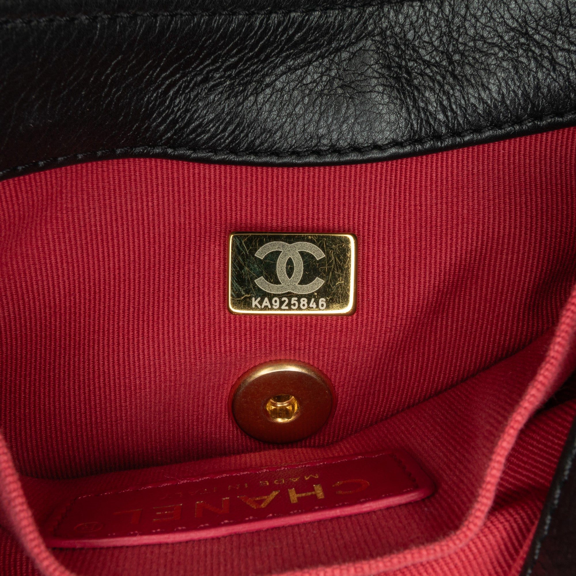 Framing Chain Flap Bag Quilted Calfskin Small
