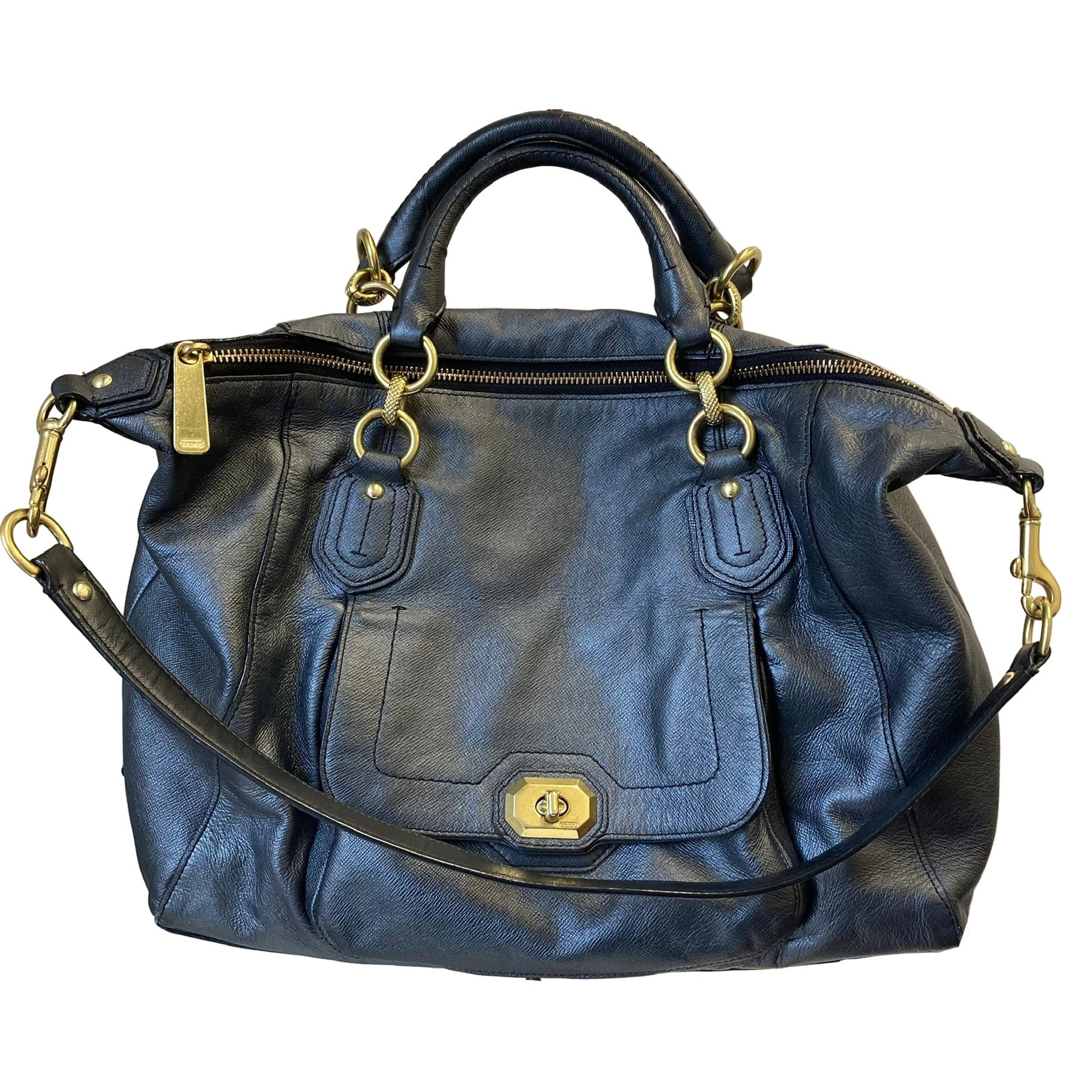 Handbag Designer By Coach In Blue, Size:Medium