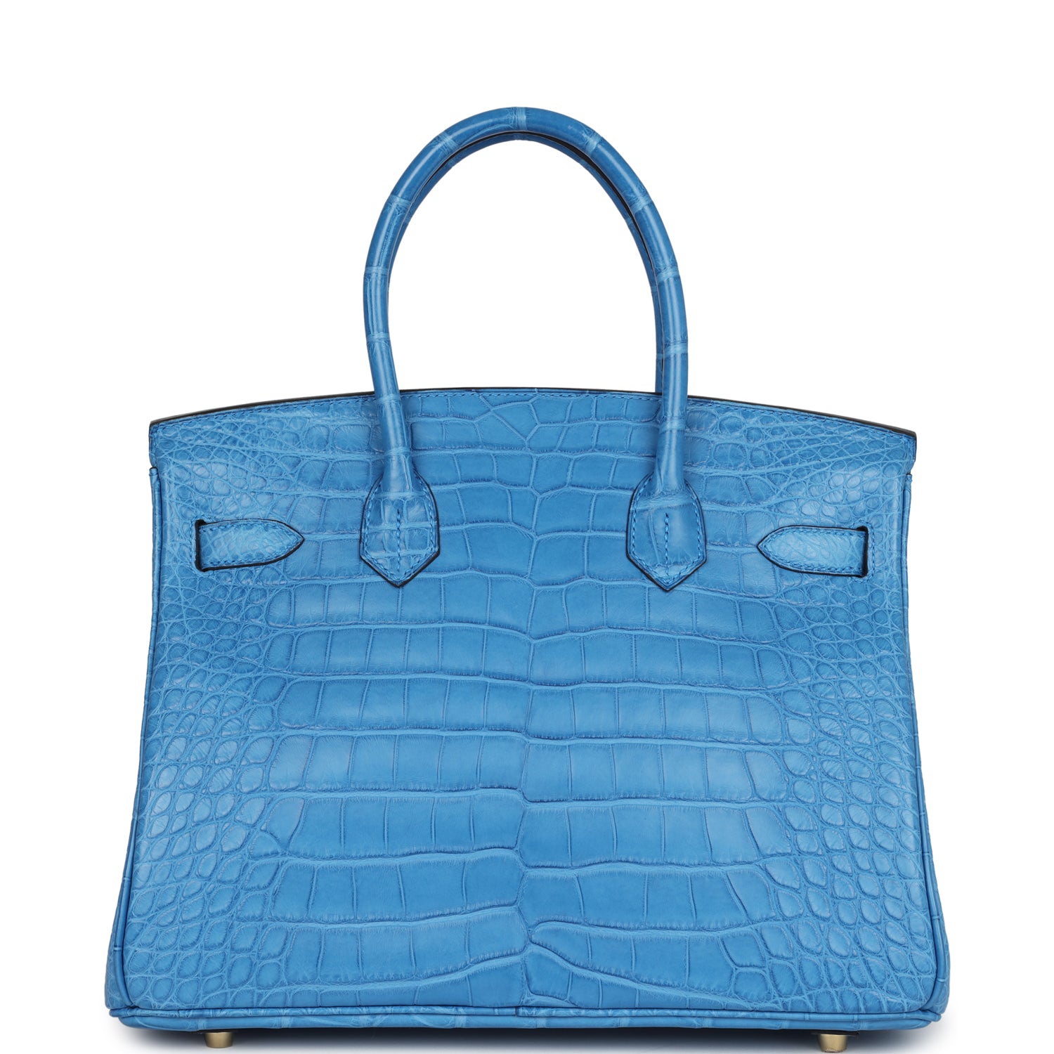 Hermes Birkin 30 Bleu Mykonos Matte Alligator Gold Hardware