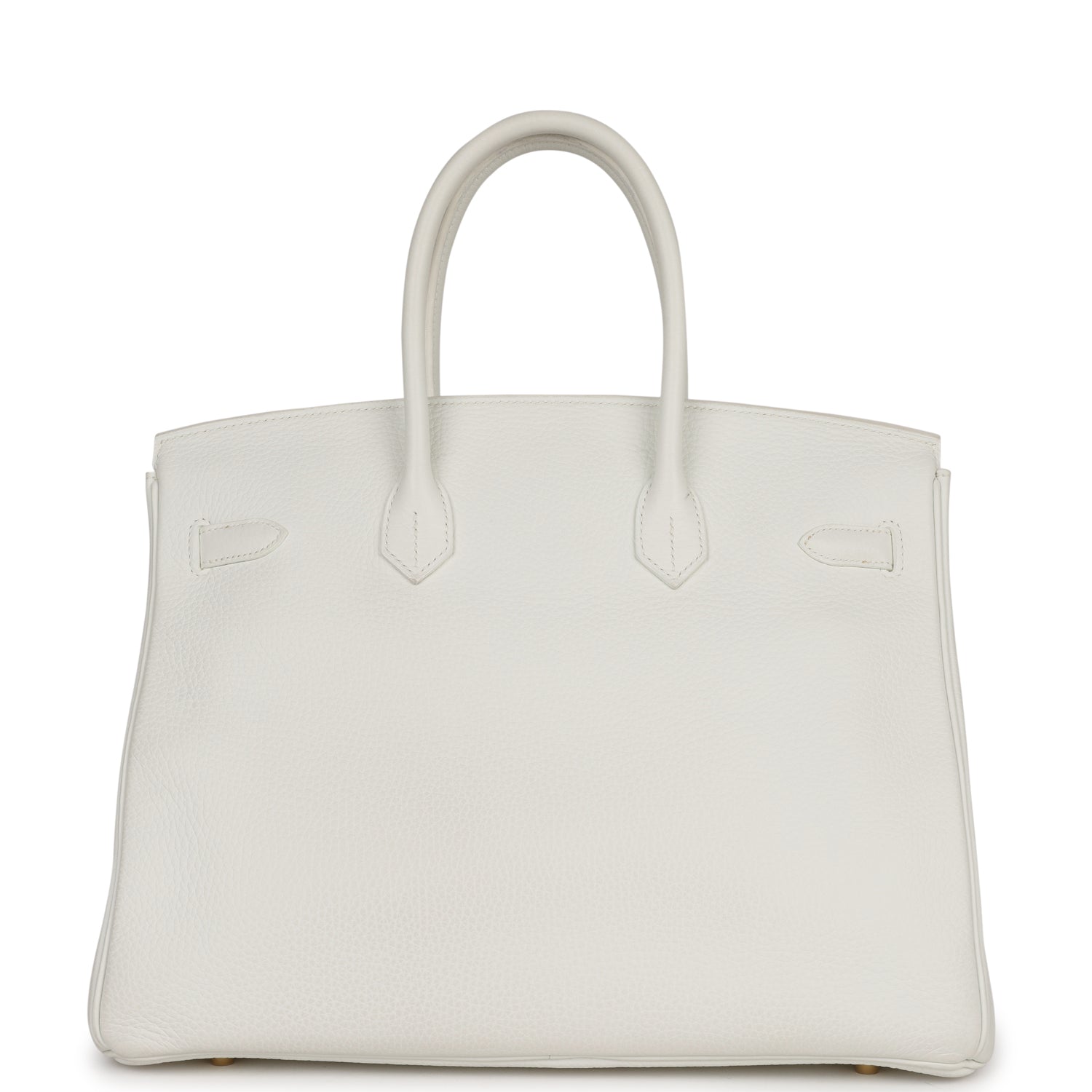 Pre-owned Hermes Birkin 35 White Clemence Gold Hardware