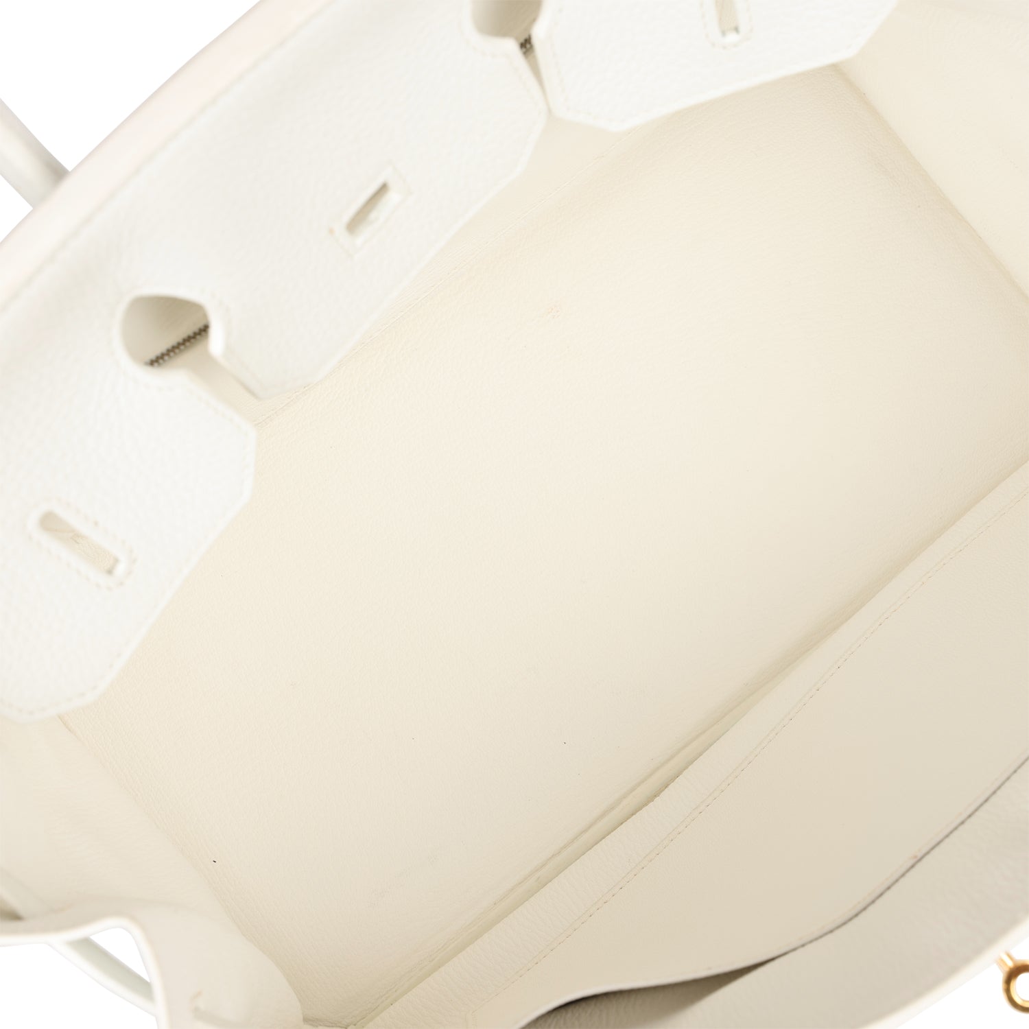 Pre-owned Hermes Birkin 35 White Clemence Gold Hardware