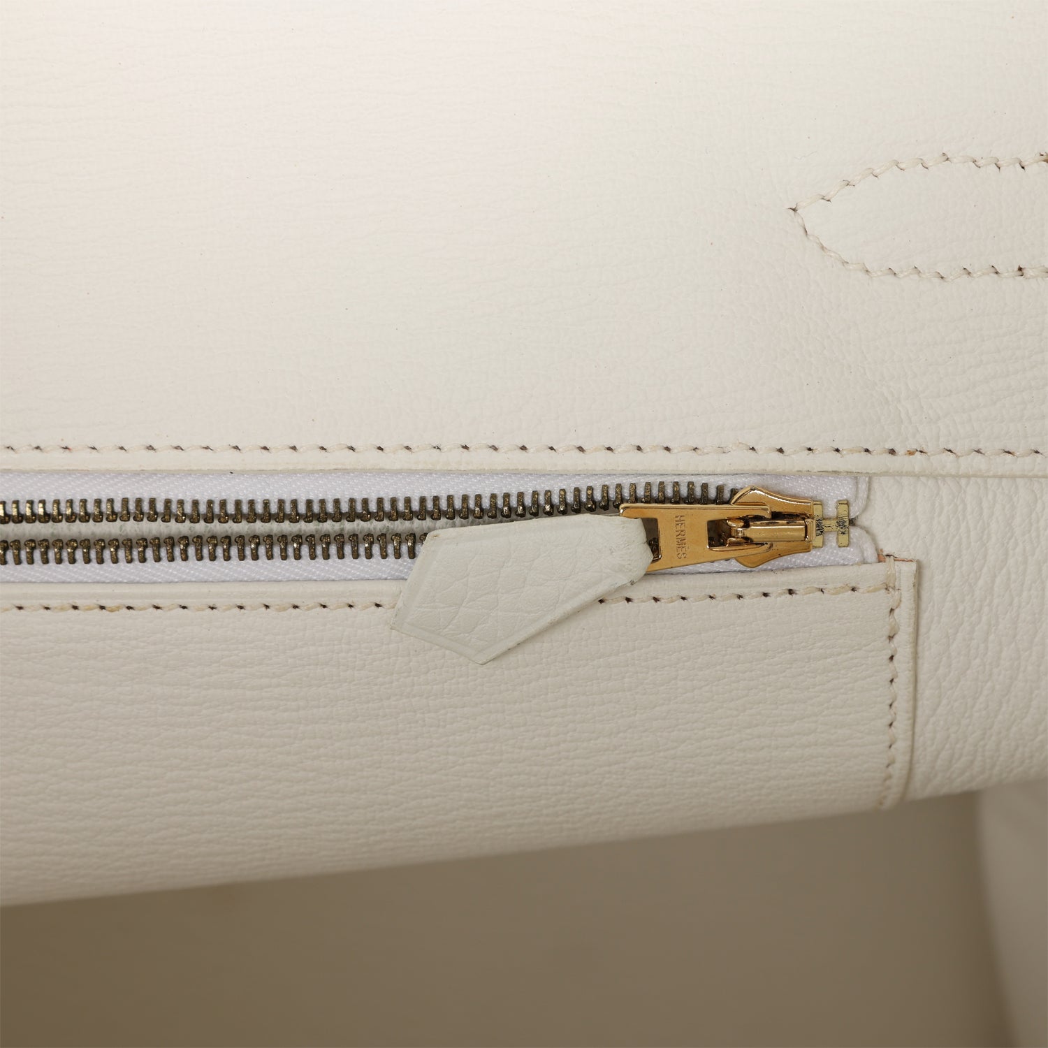 Pre-owned Hermes Birkin 35 White Clemence Gold Hardware