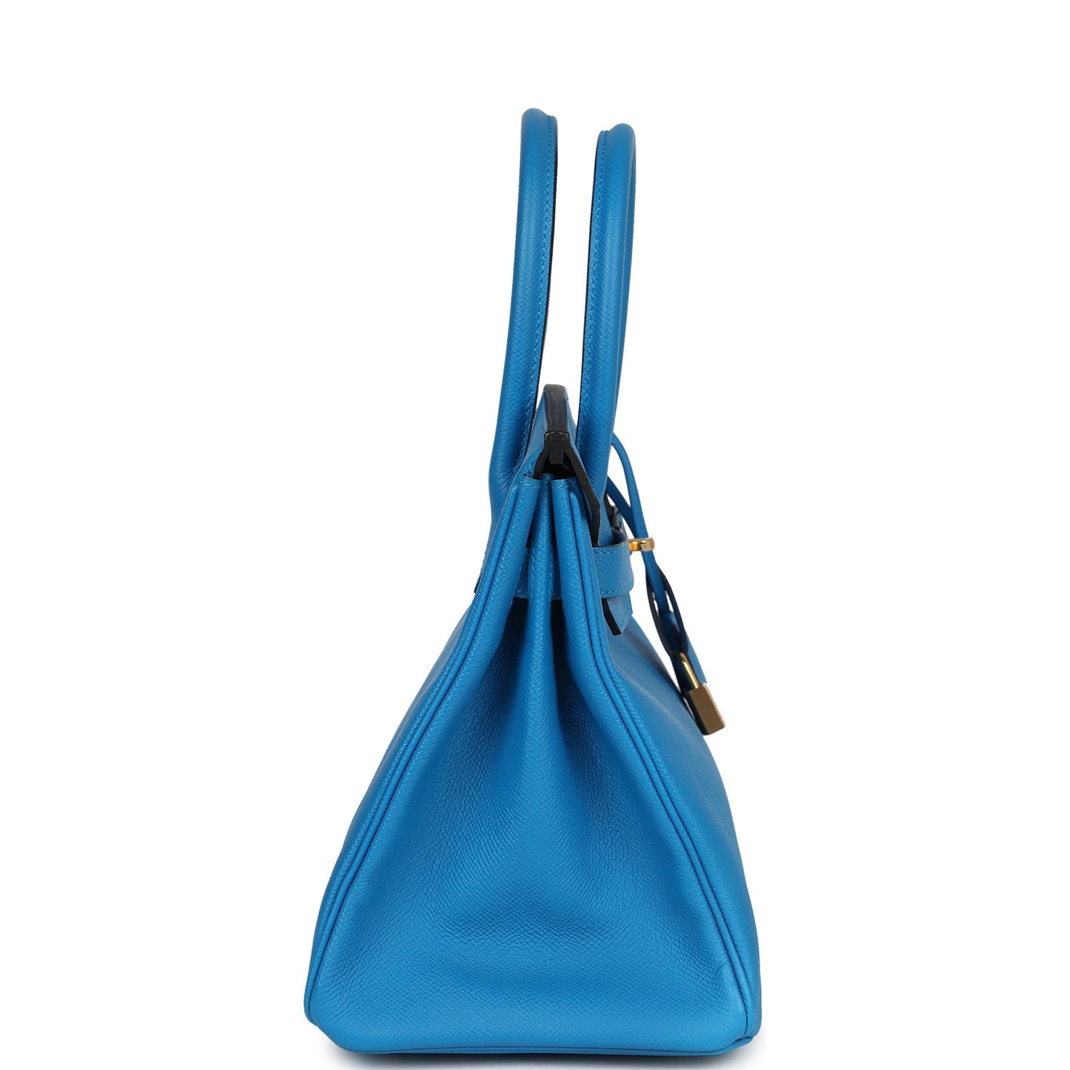 Pre-owned Hermes Birkin 30 Bleu Zanzibar Epsom Gold Hardware