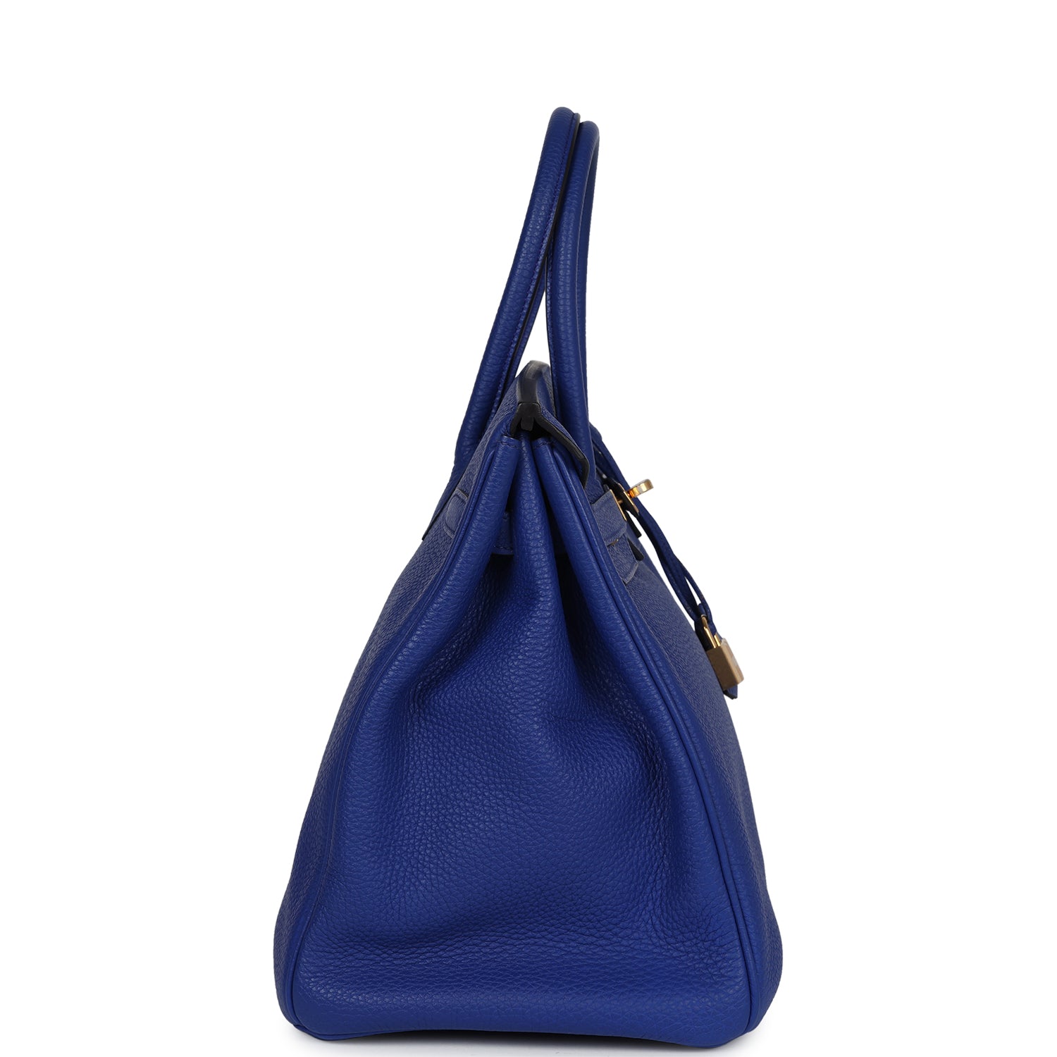 Pre-owned Hermes Birkin 35 Bleu Electric Togo Gold Hardware