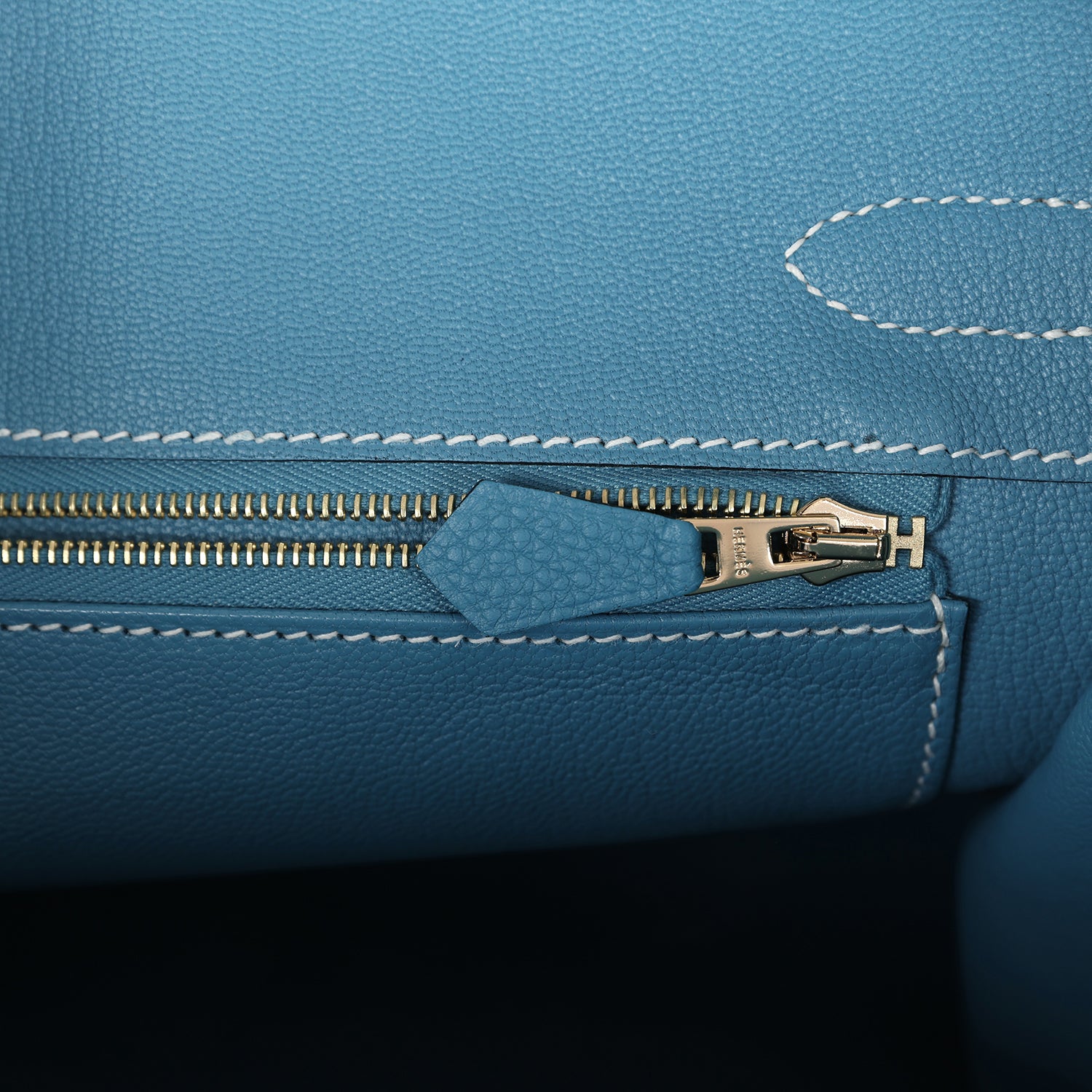 Hermes Birkin 30 Blue Jean Togo Gold Hardware