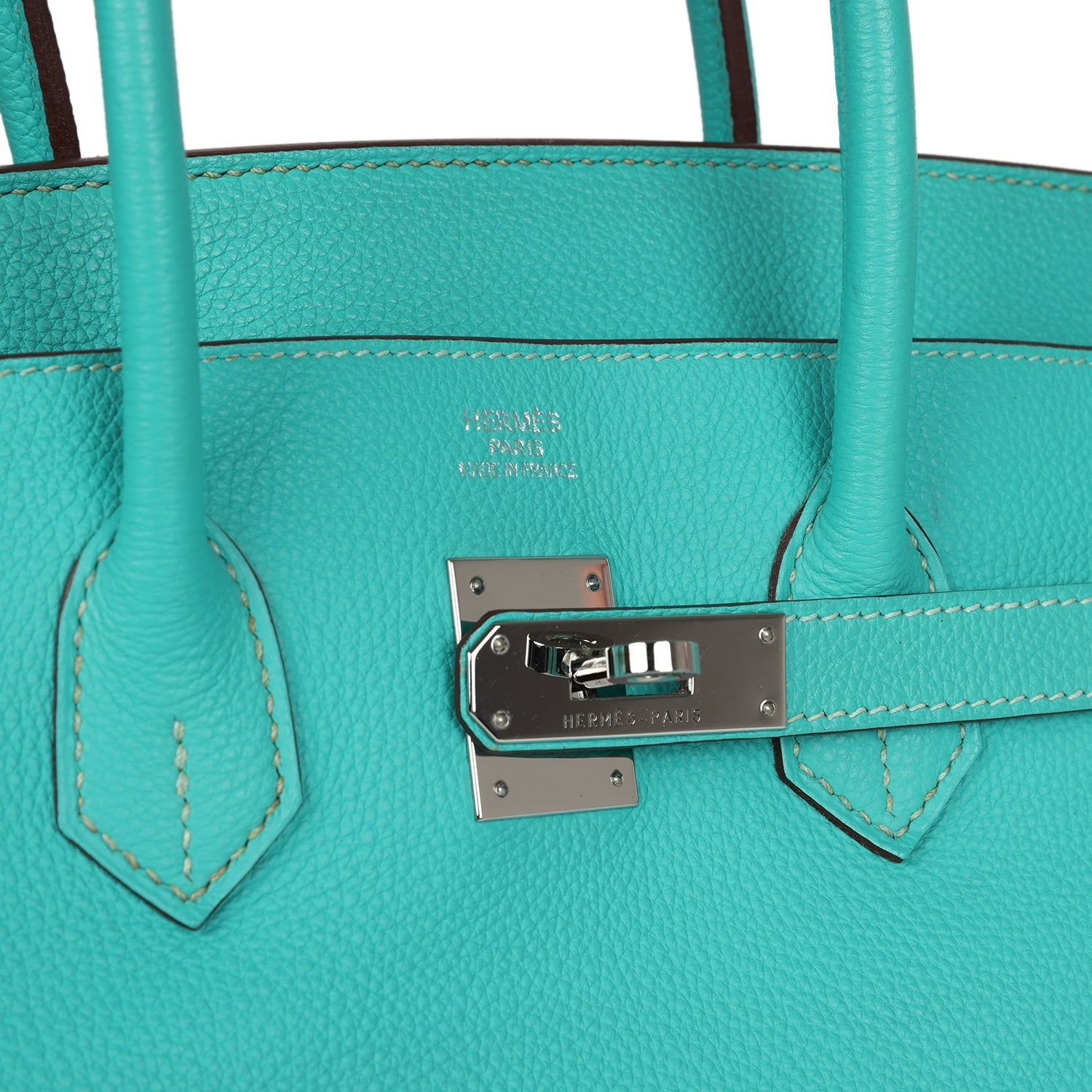 Pre-owned Hermes Birkin 35 Lagon Togo Palladium Hardware