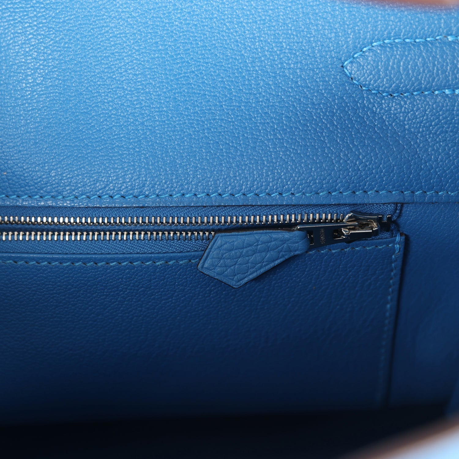 Pre-owned Hermes Birkin 35 Mykonos Clemence Palladium Hardware
