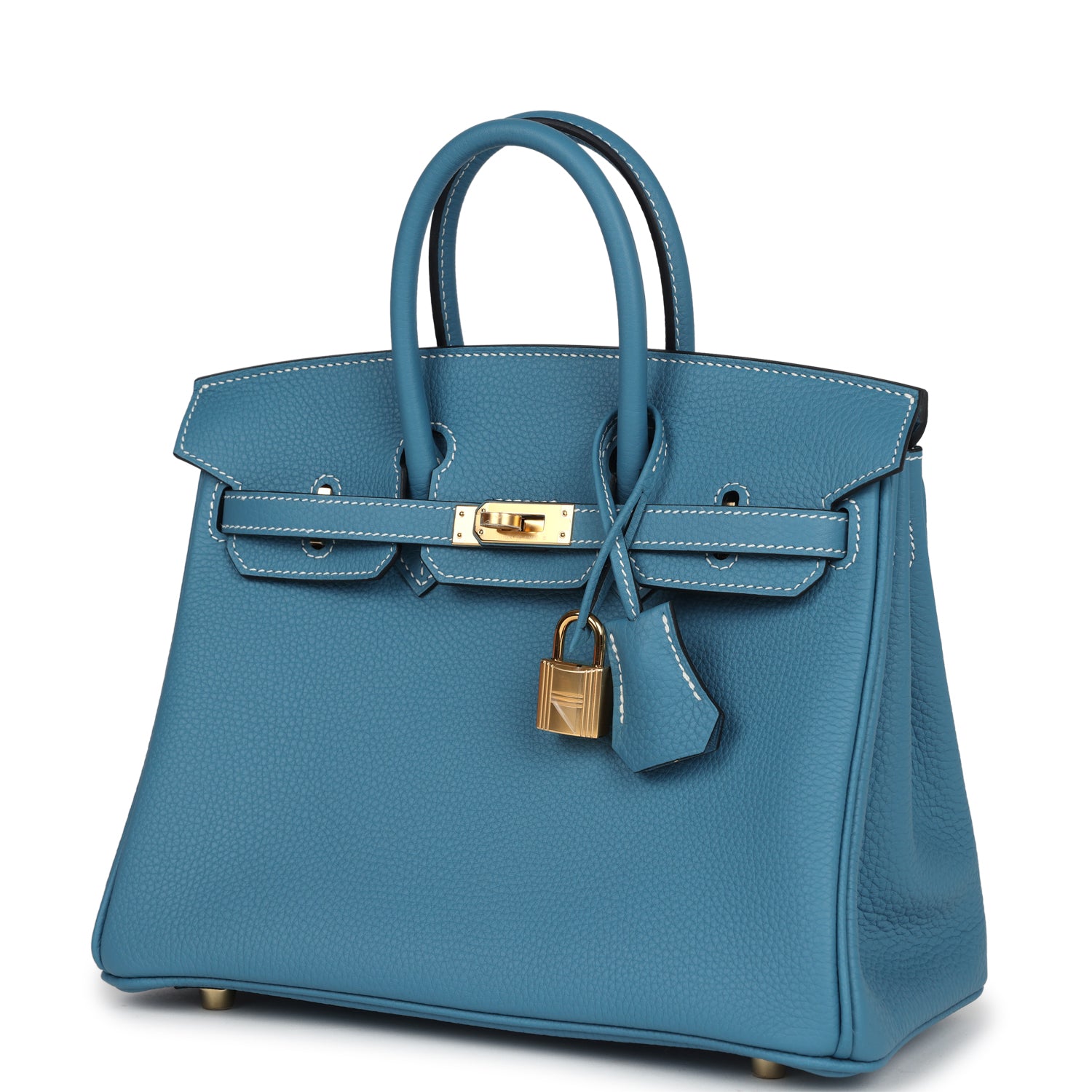 Hermes Birkin 25 Blue Jean Togo Gold Hardware