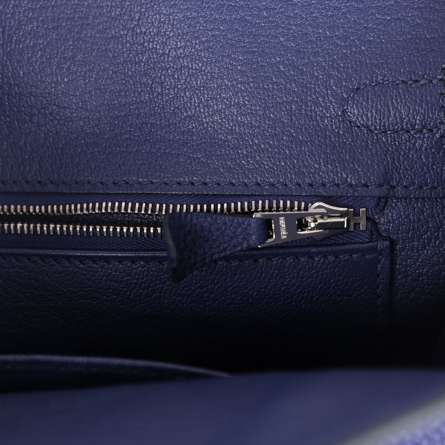 Pre-owned Hermes Birkin 25 Touch Bleu Encre Togo and Shiny Niloticus Crocodile Palladium Hardware