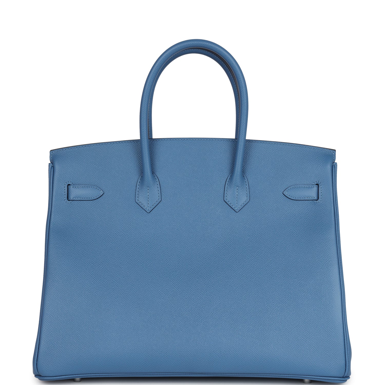 Pre-owned Hermes Birkin 35 Bleu Azur Epsom Palladium Hardware