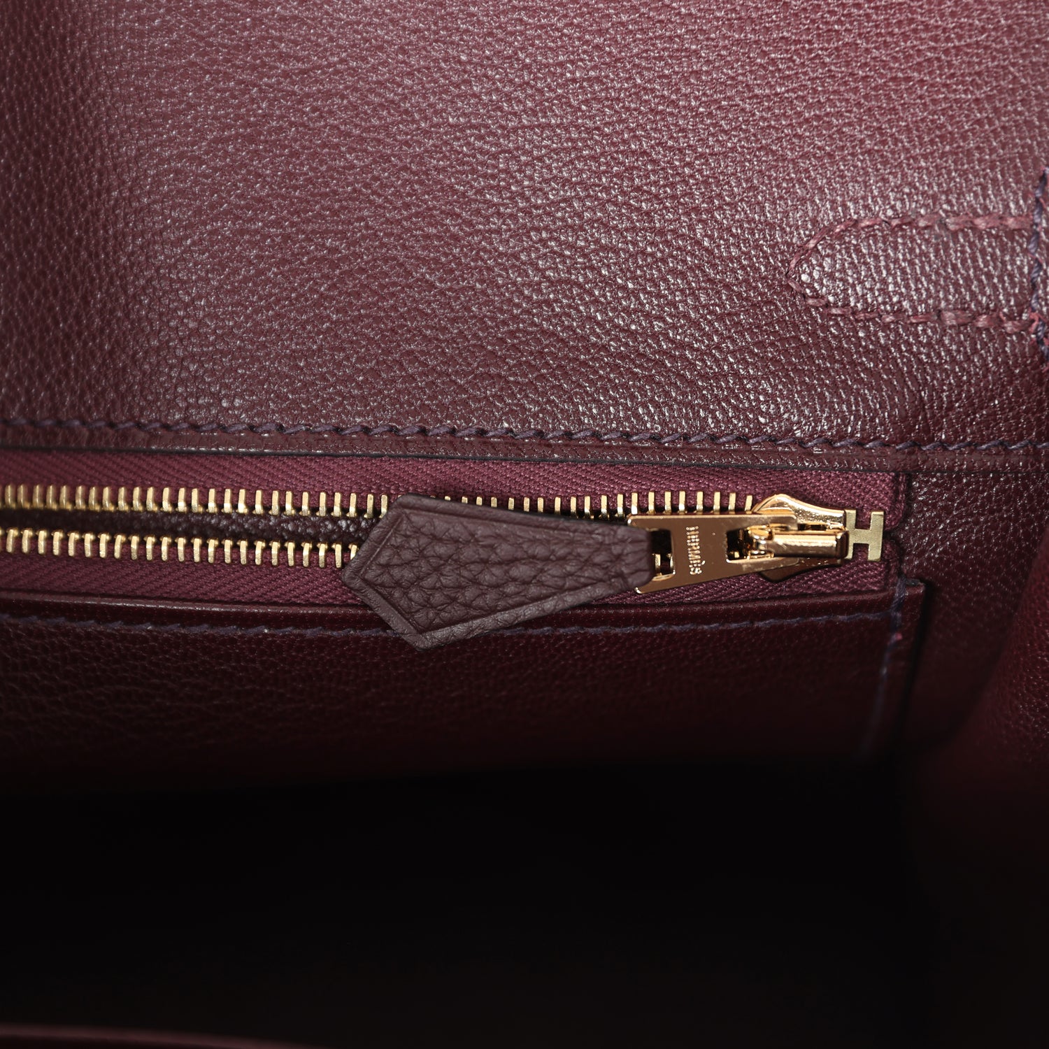 Pre-owned Hermes Birkin 25 Rouge Sellier Togo and Bourgogne Matte Alligator Touch Gold Hardware