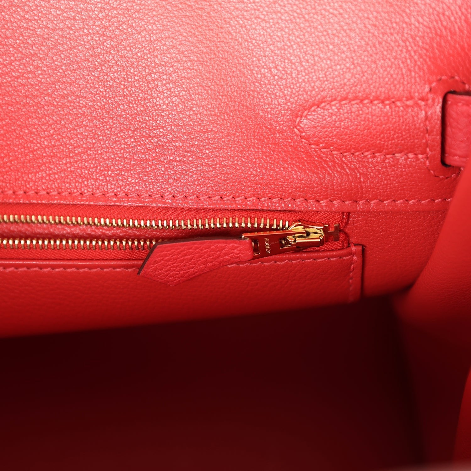 Pre-owned Hermes Birkin 30 Rouge Pivoine Togo Gold Hardware